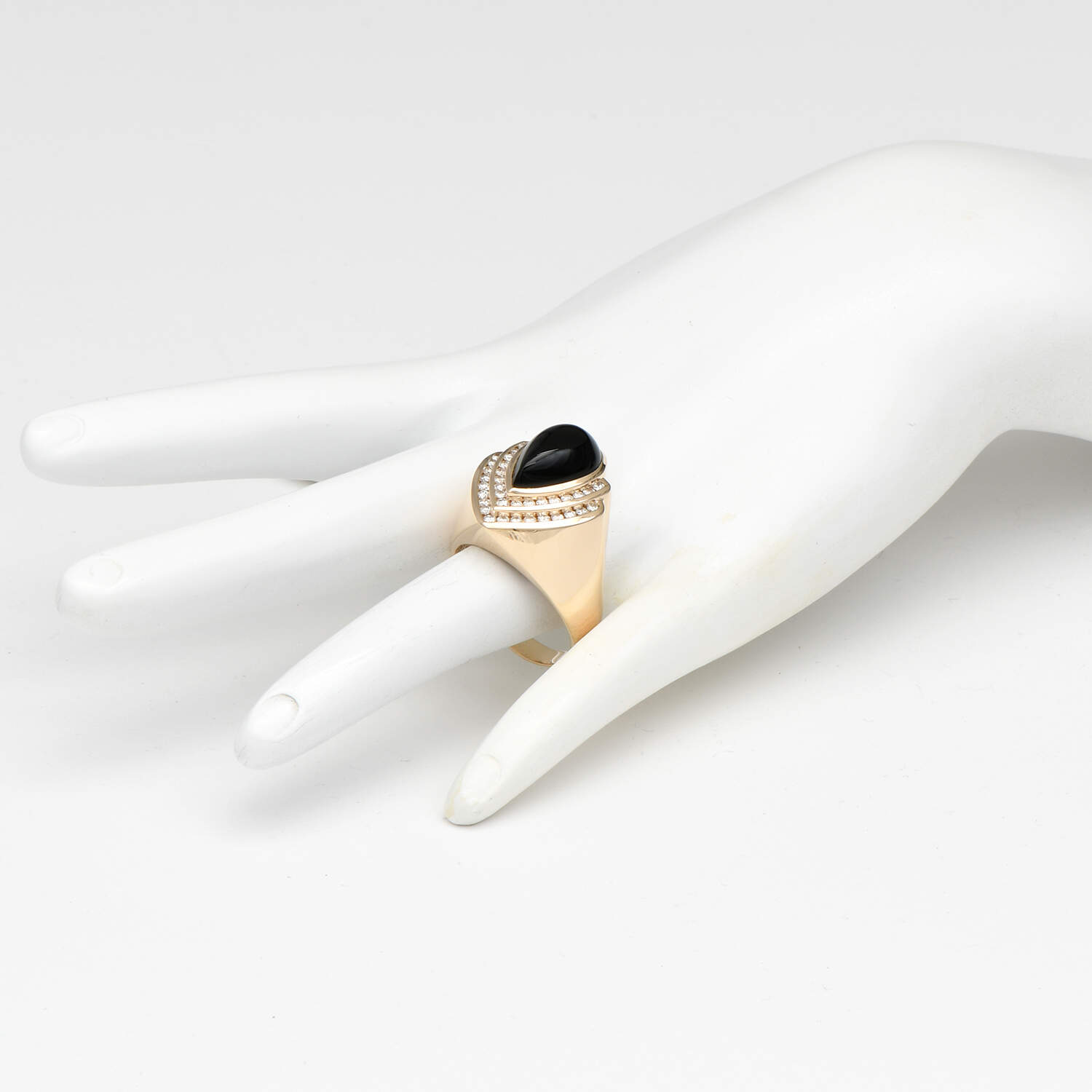14KY Bold Onyx(3.60) & Diamond(0.68) Ring-5