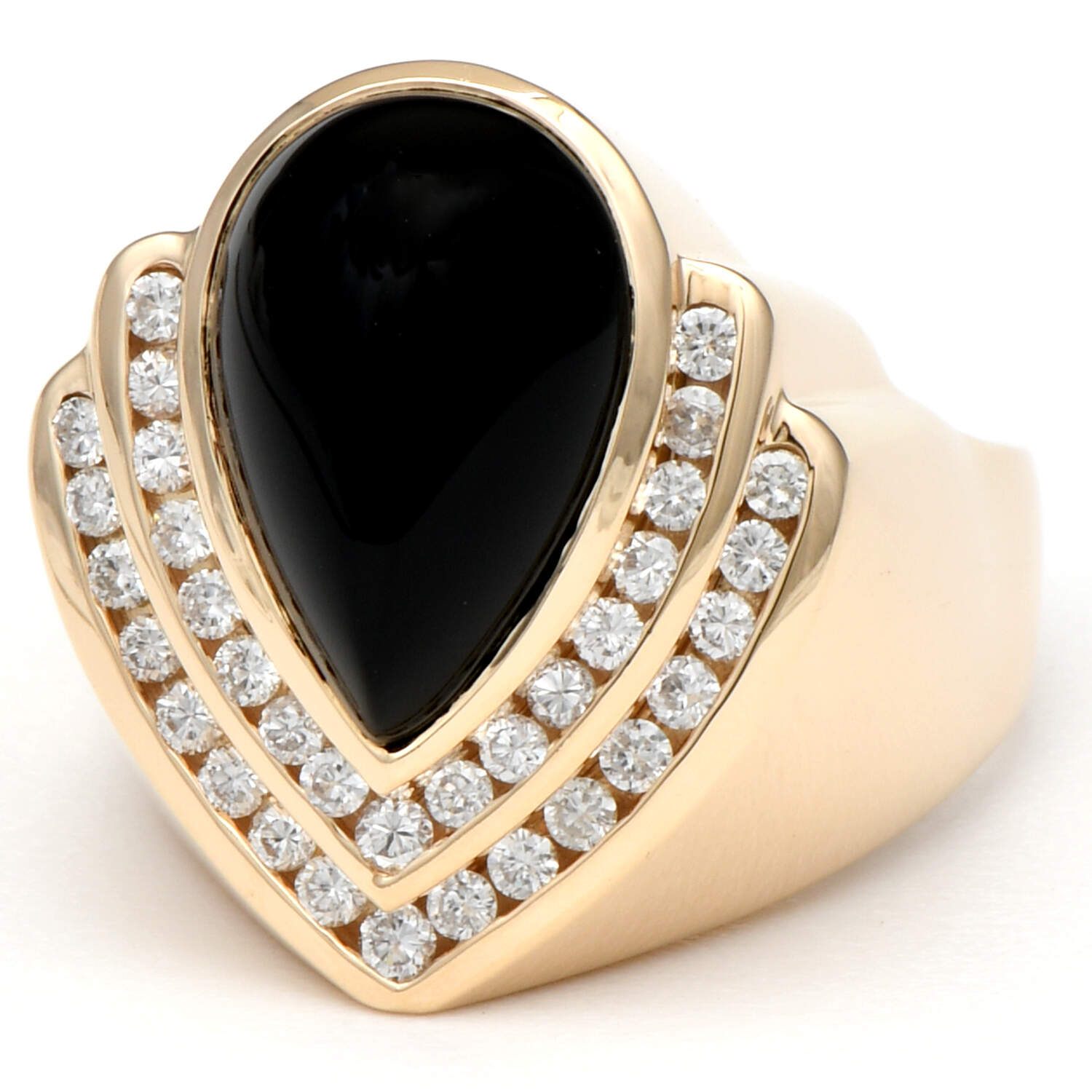 14KY Bold Onyx(3.60) & Diamond(0.68) Ring-1