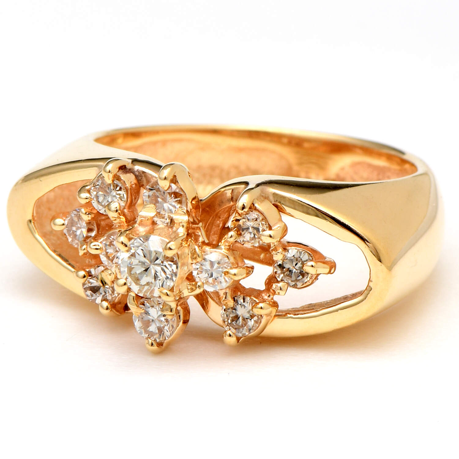 14KY Diamond(0.42) Cluster Ring-1