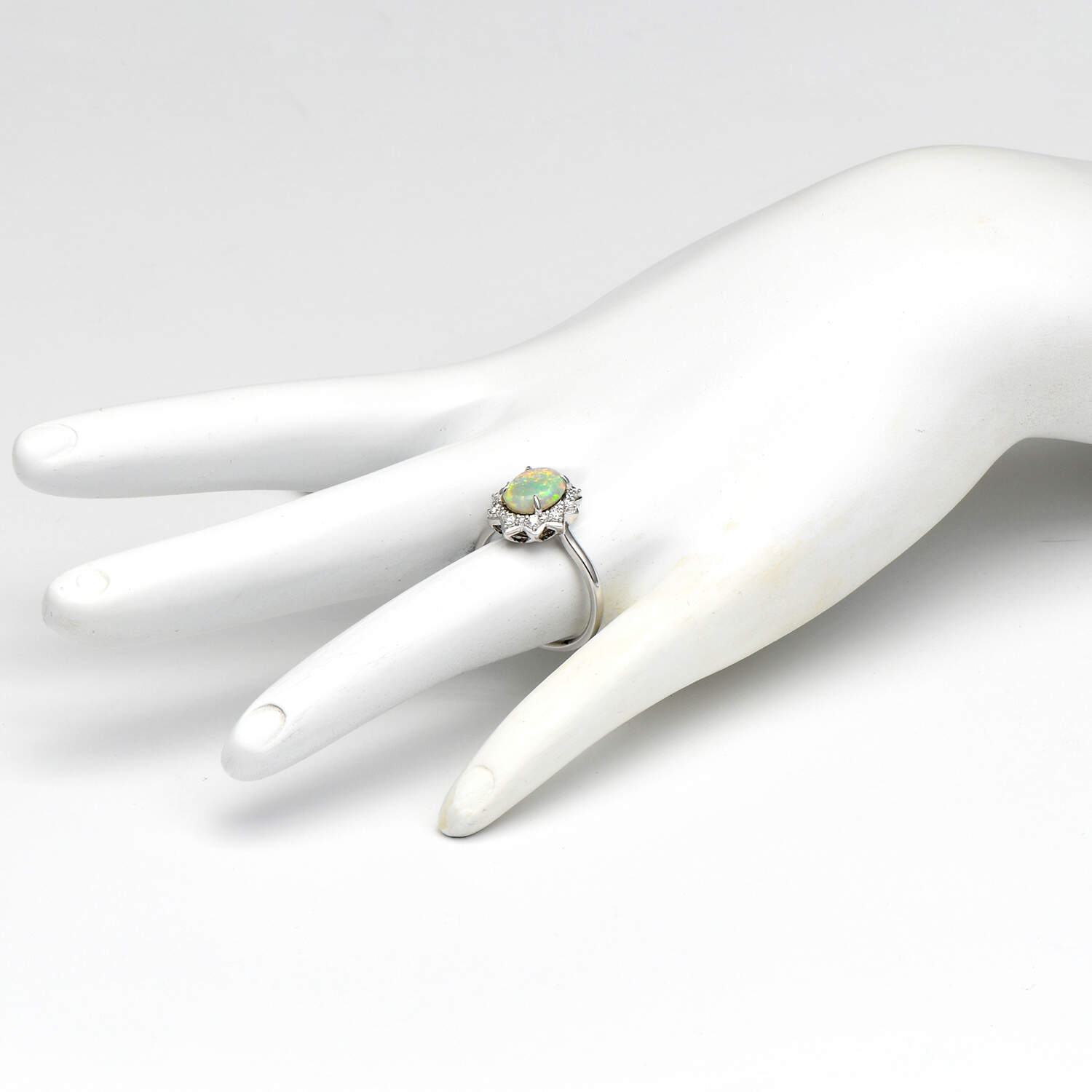 14KW Opal(1.10) & Diamond(0.29) Ring-5
