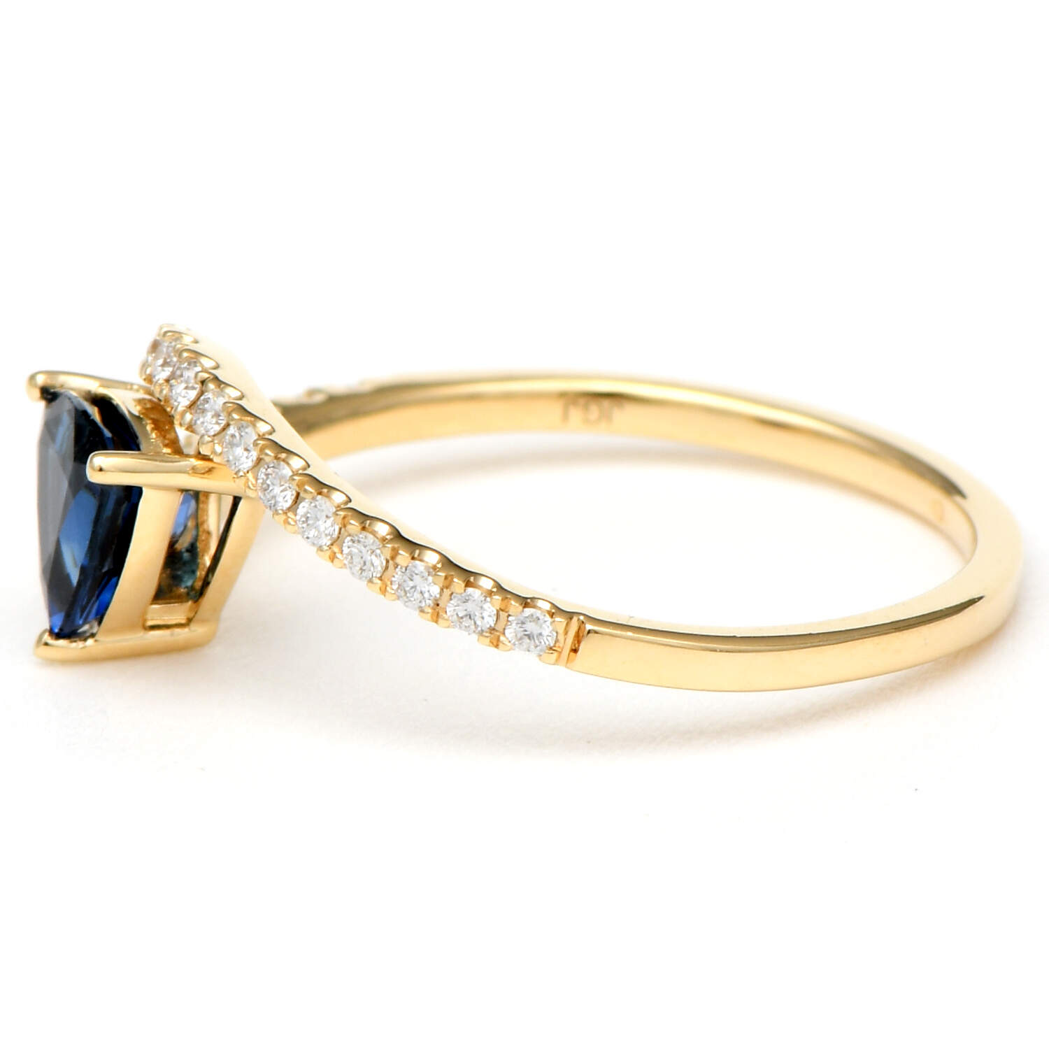 14KY Sapphire(0.78) & Diamond(0.19) Bypass Ring-3