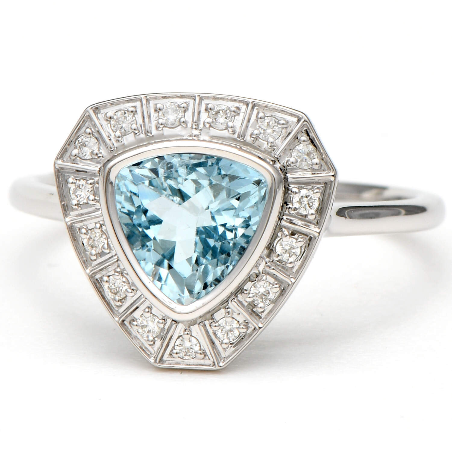 14KW Aquamarine(1.05) & Diamond(0.10) Ring-1