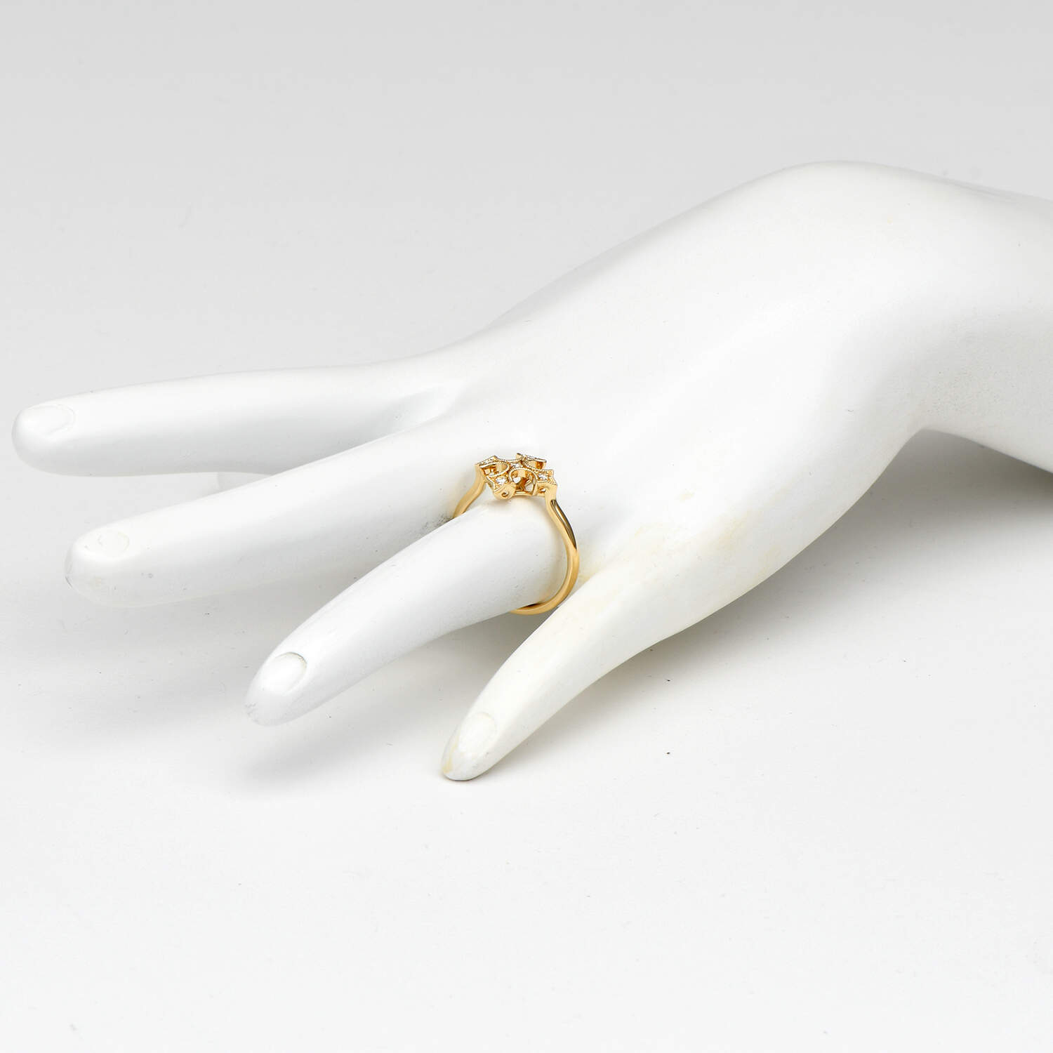 14KY Diamond(0.06) Patonce Cross Ring-5