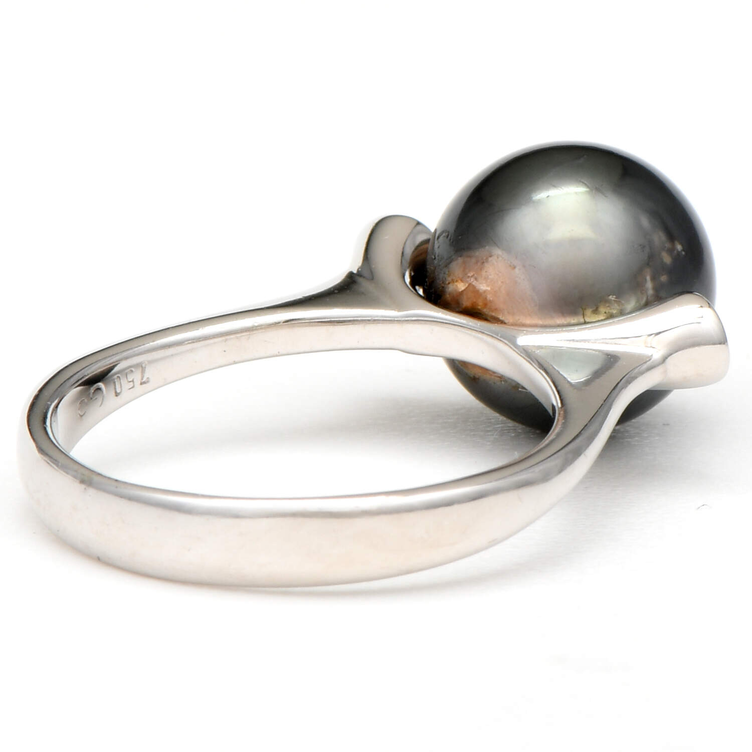 18KW Tahitian Pearl & Diamond(0.20)  Ring-2