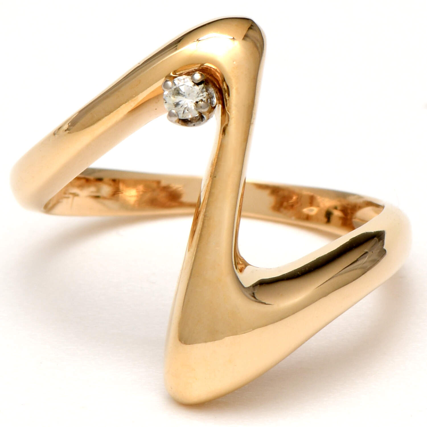 14KY Diamond(0.06) Zig Zag Ring-1