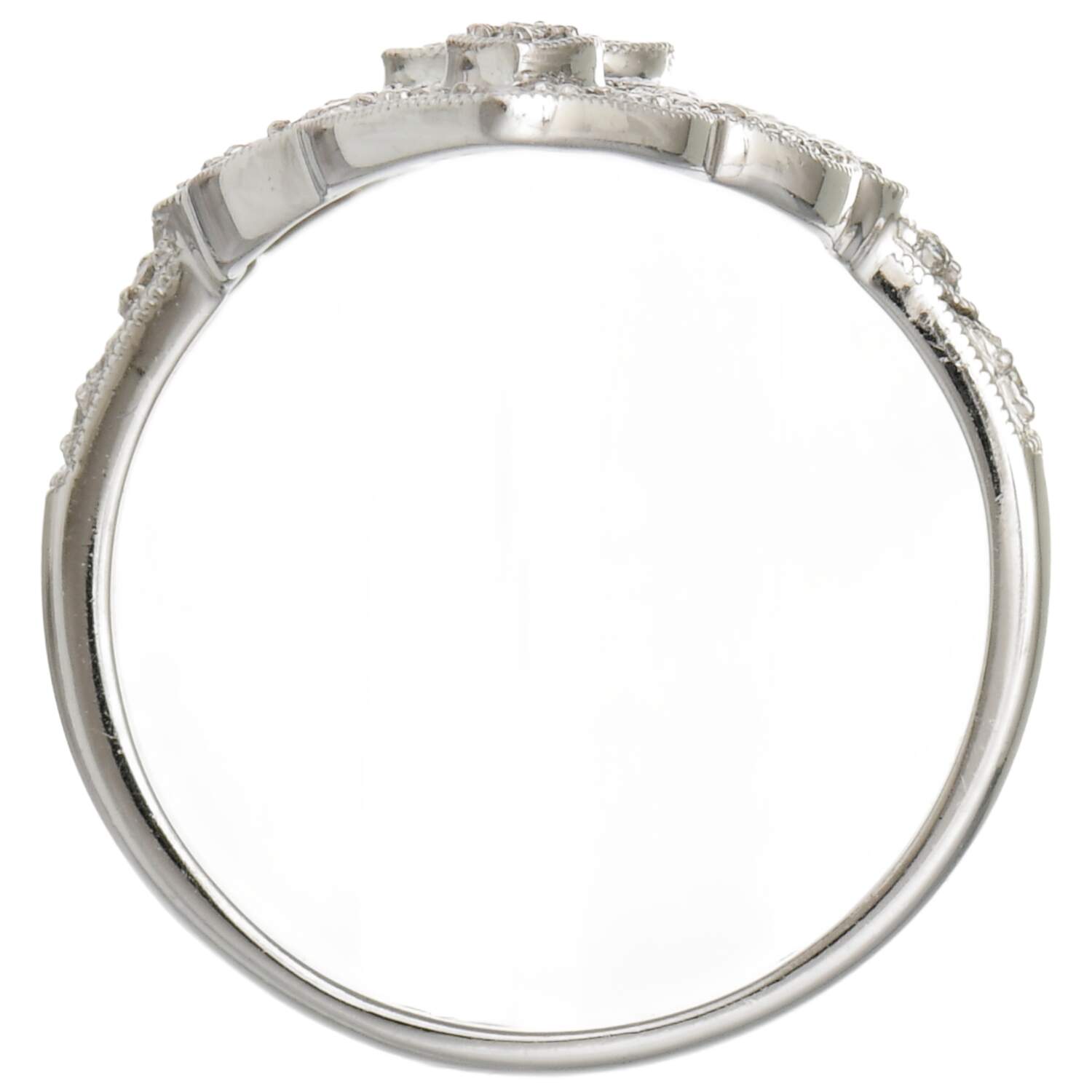 14KW Pave Diamond(0.60) Shield Ring-5