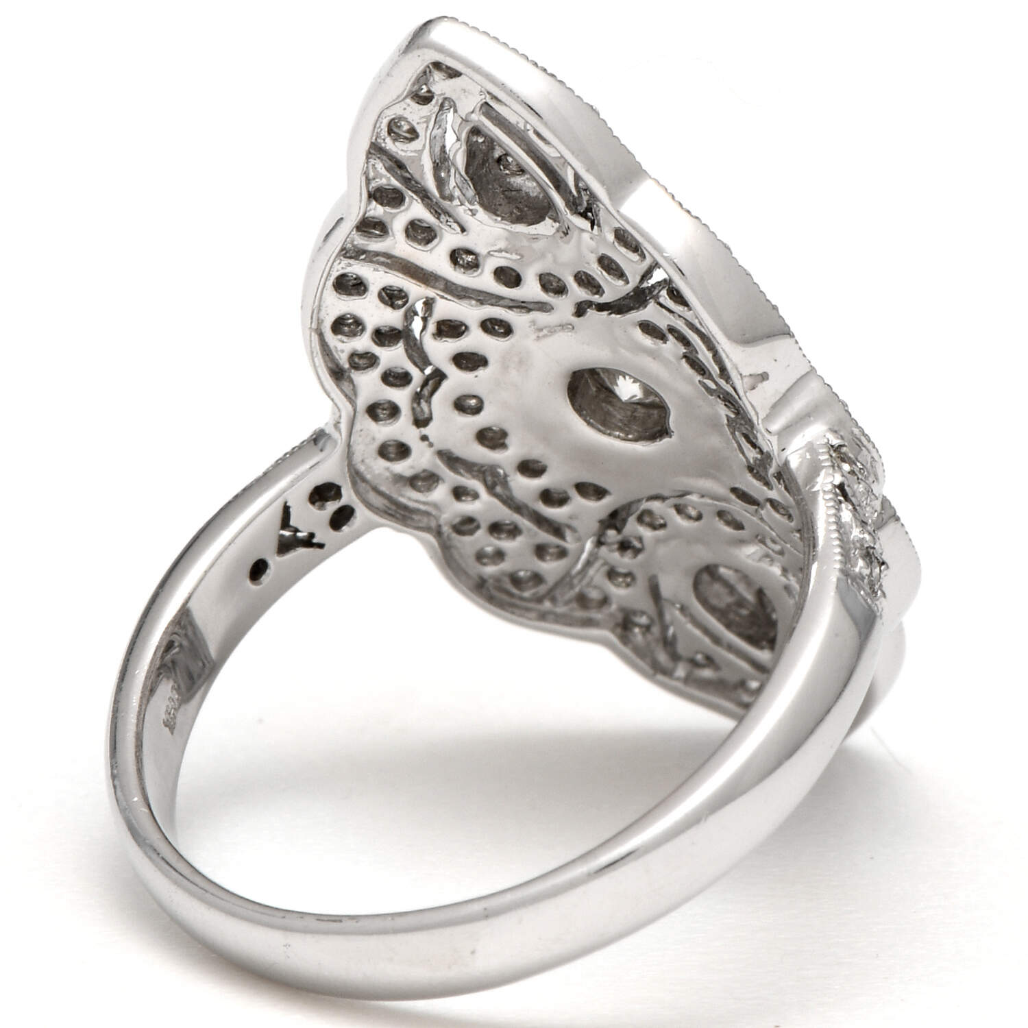 14KW Pave Diamond(0.60) Shield Ring-2