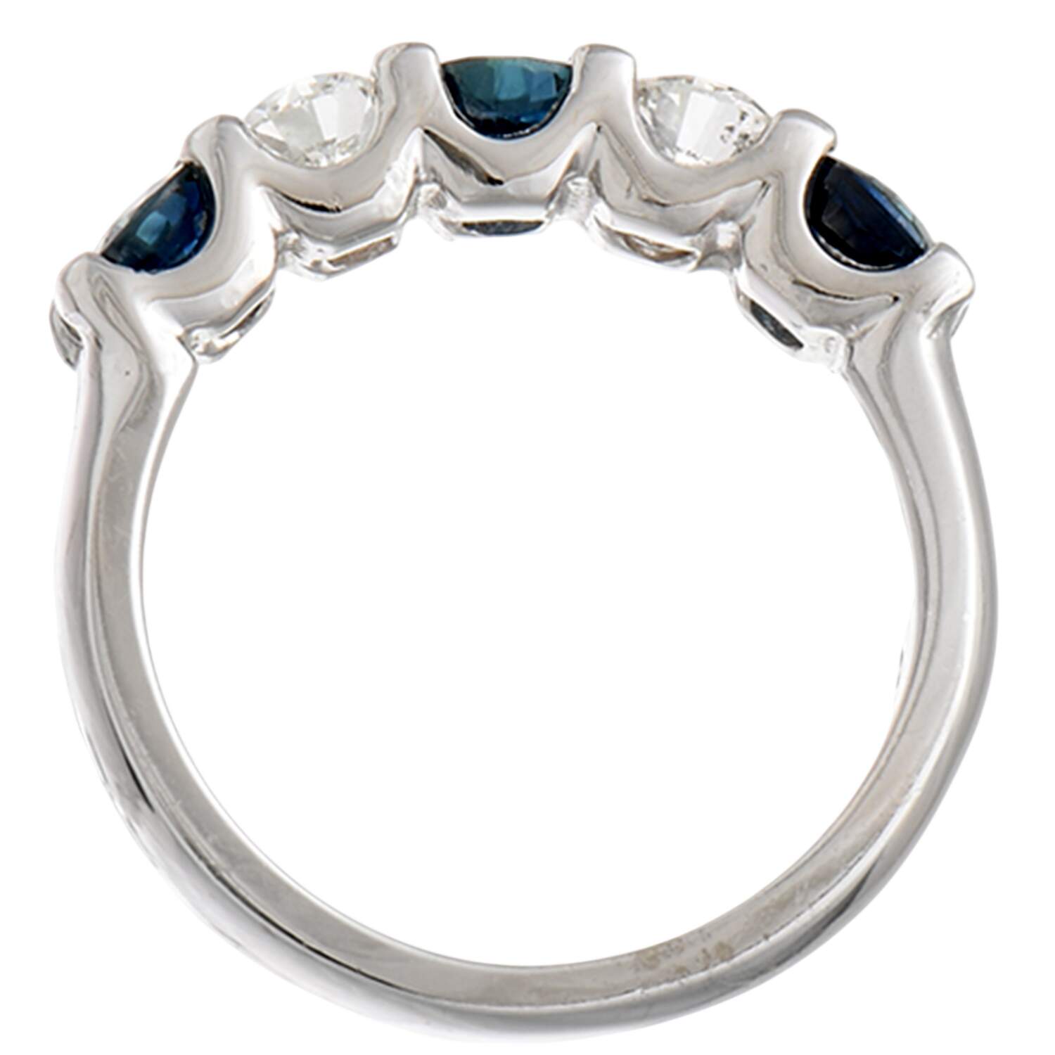 14KW Sapphire(1.38) and Diamond(0.62) Band Ring-7