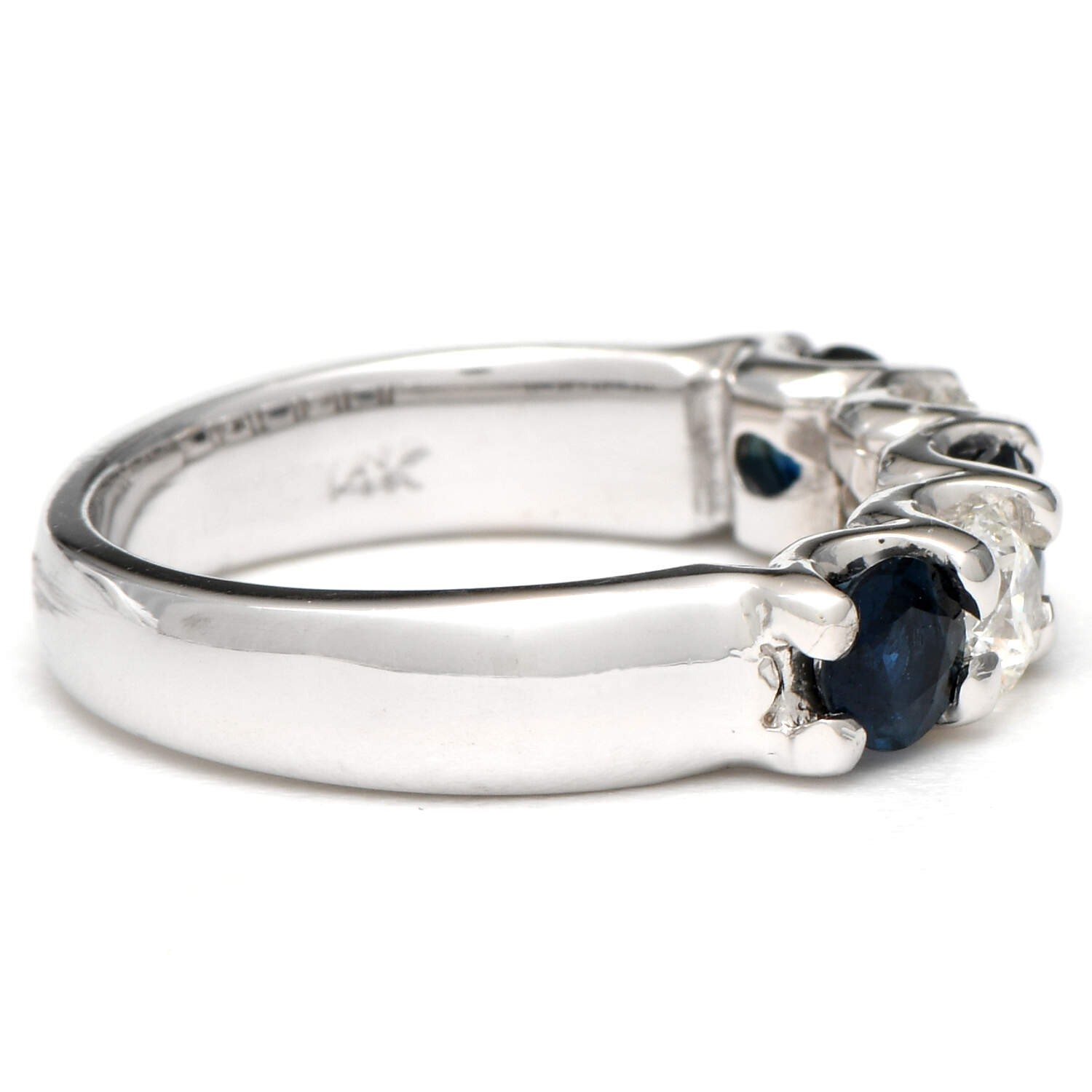 14KW Sapphire(1.38) and Diamond(0.62) Band Ring-6