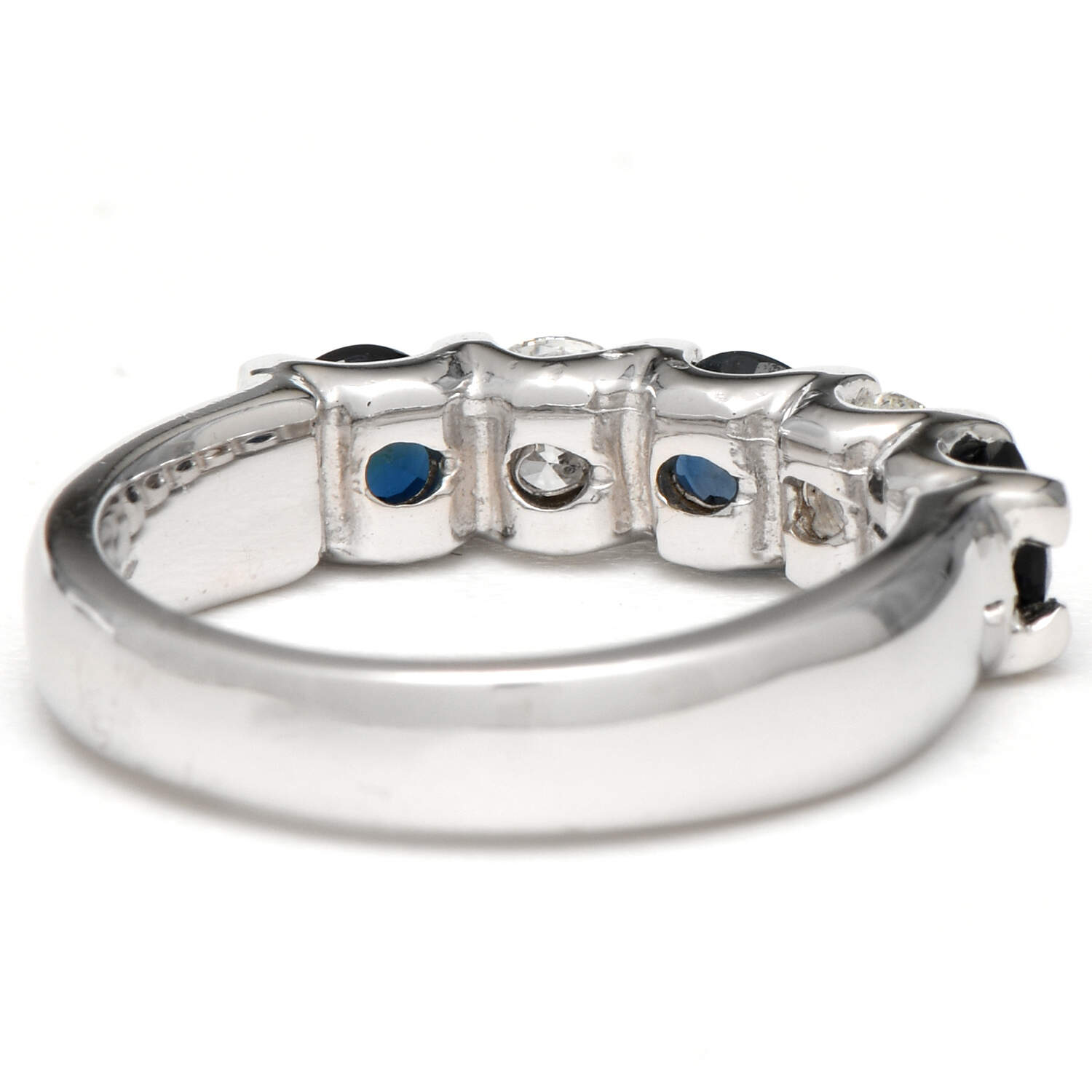 14KW Sapphire(1.38) and Diamond(0.62) Band Ring-4