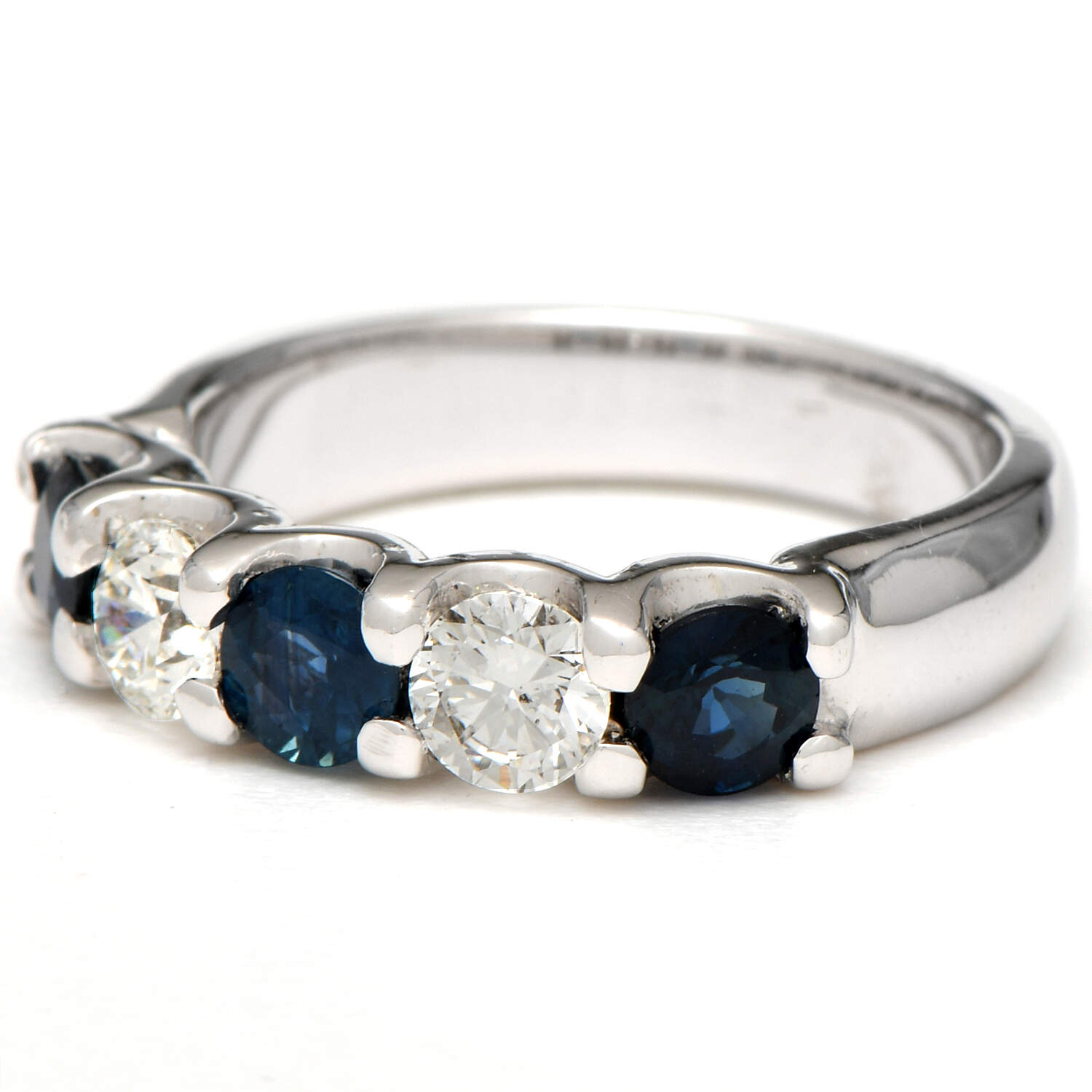 14KW Sapphire(1.38) and Diamond(0.62) Band Ring-1