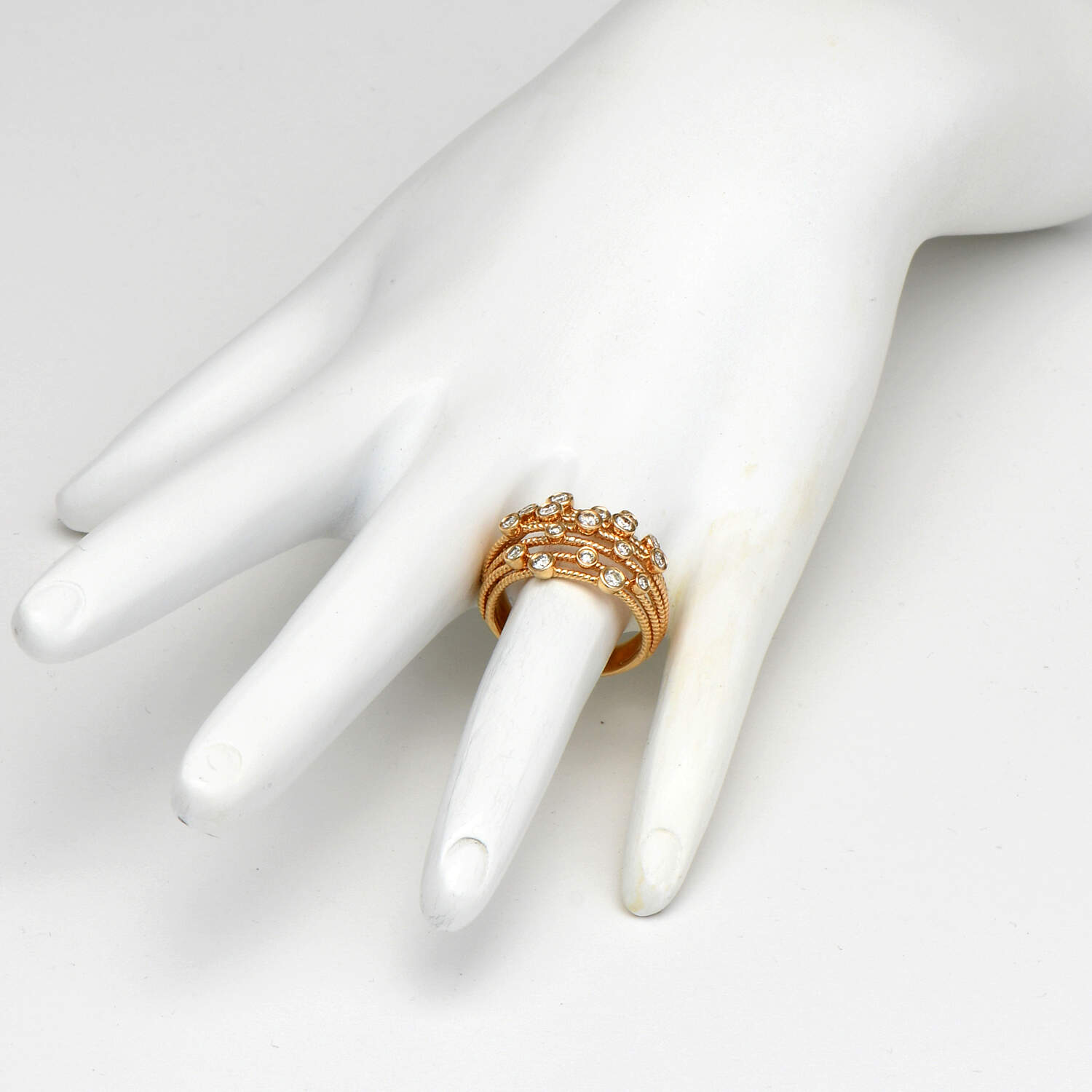 14KY Multi Diamond(0.60) Bezel Band Ring-2