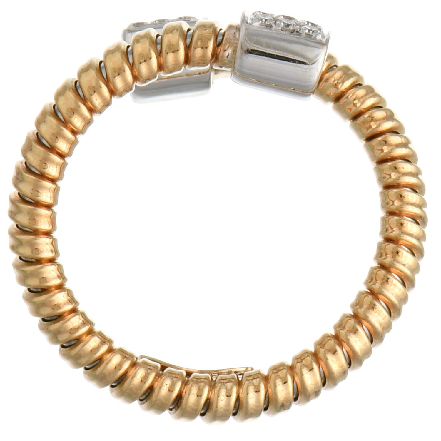 18KY Diamond(0.16) Tubogas Bypass Ring-5
