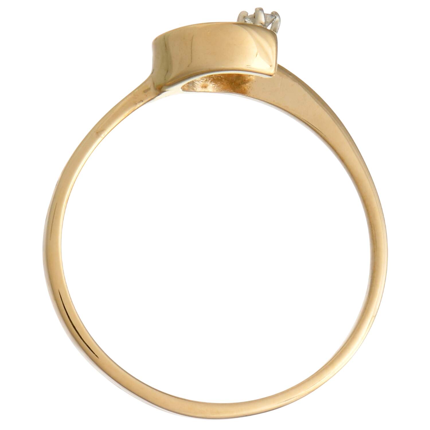 14KY Petite Diamond Open Swirl Ring-5