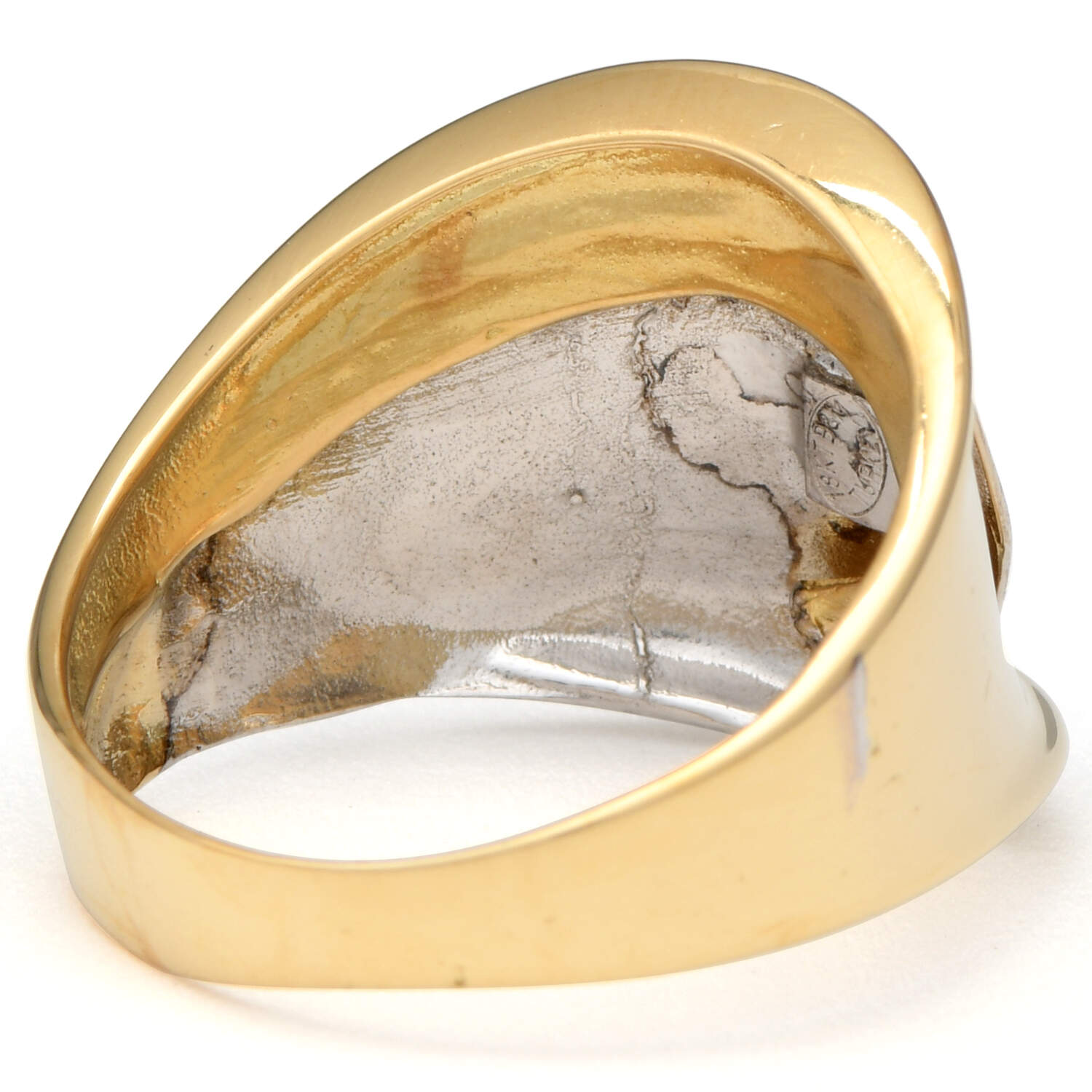 18KYW Two-Tone Bold Wrap Ring-2