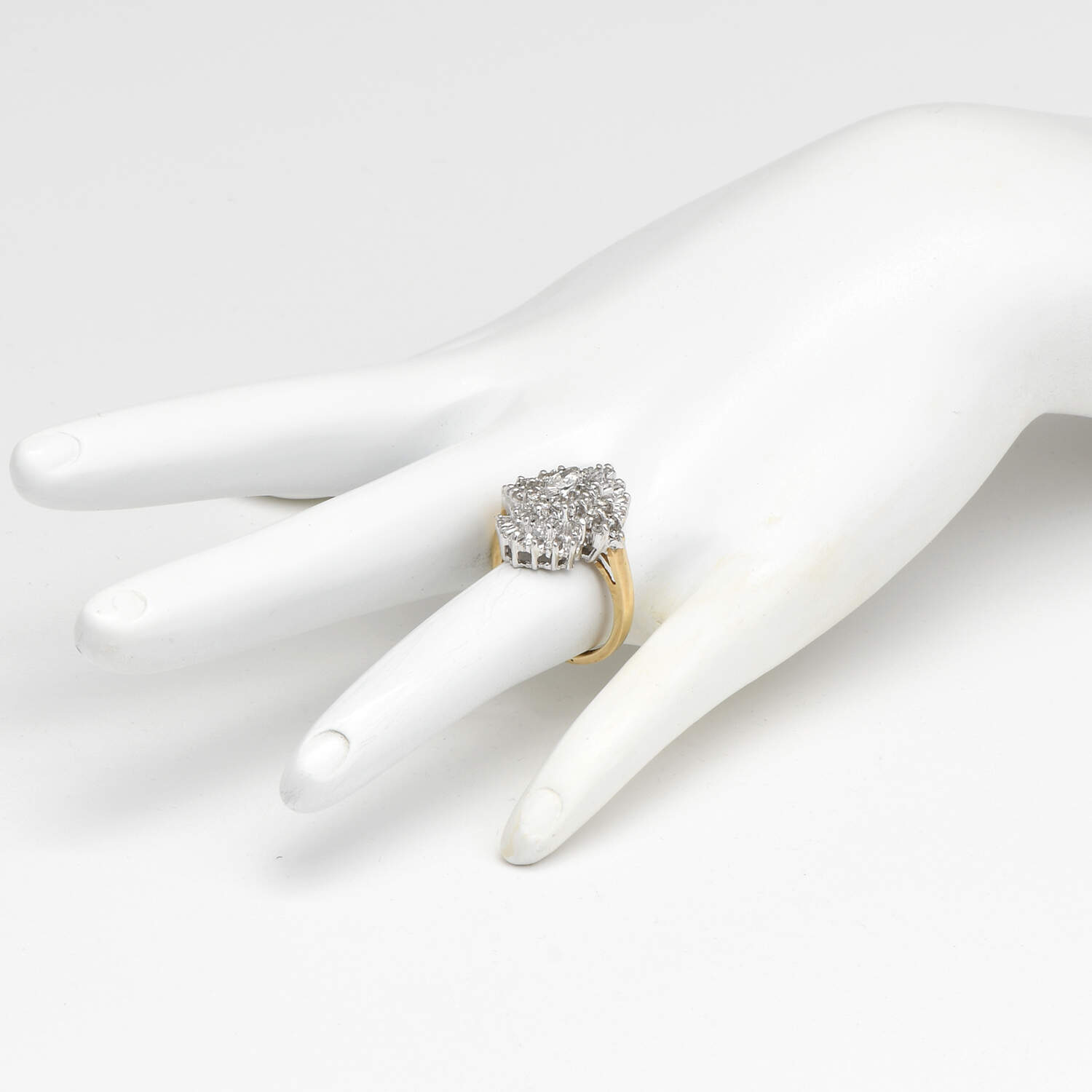 14KYW Diamond(1.15) Cluster Ring-6