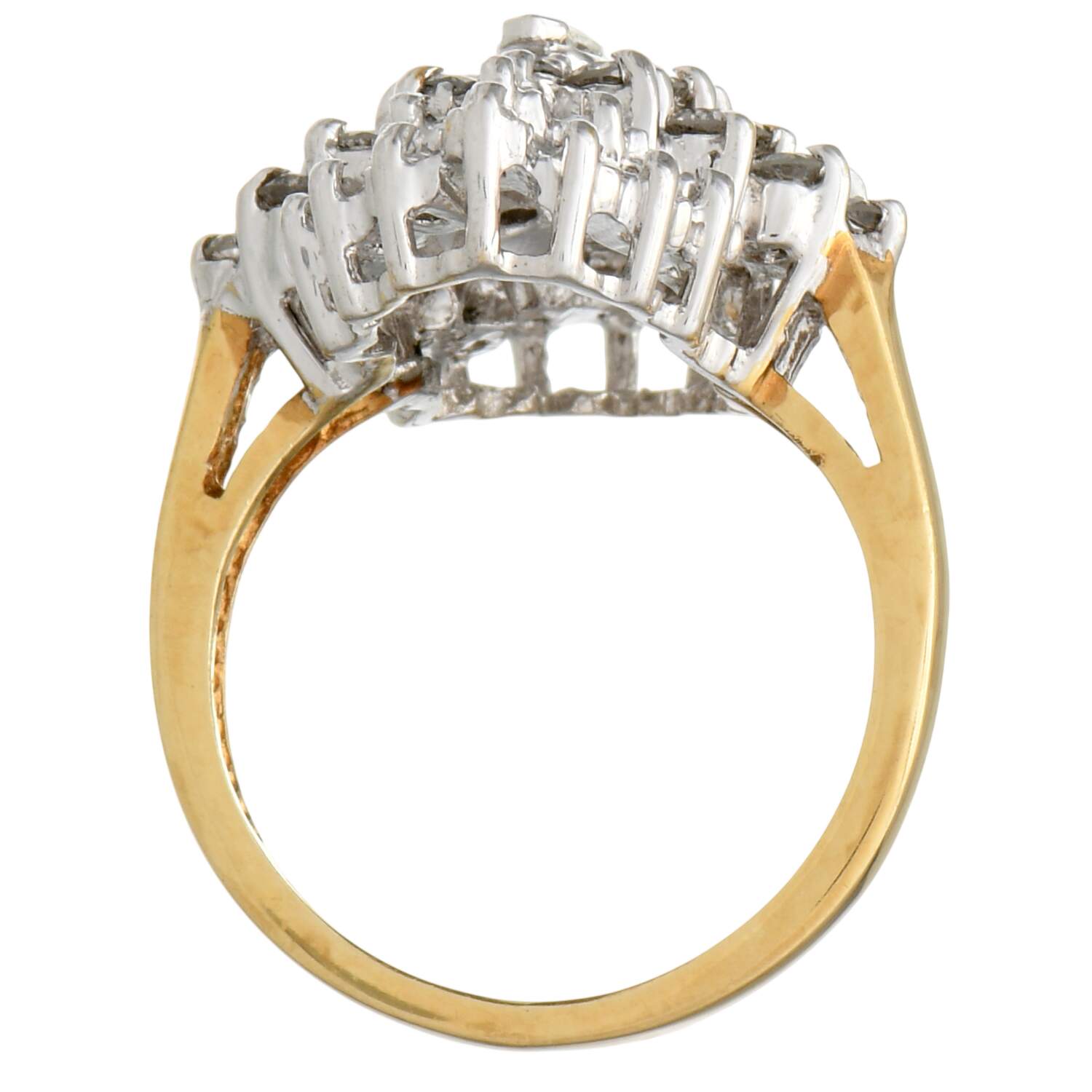 14KYW Diamond(1.15) Cluster Ring-5