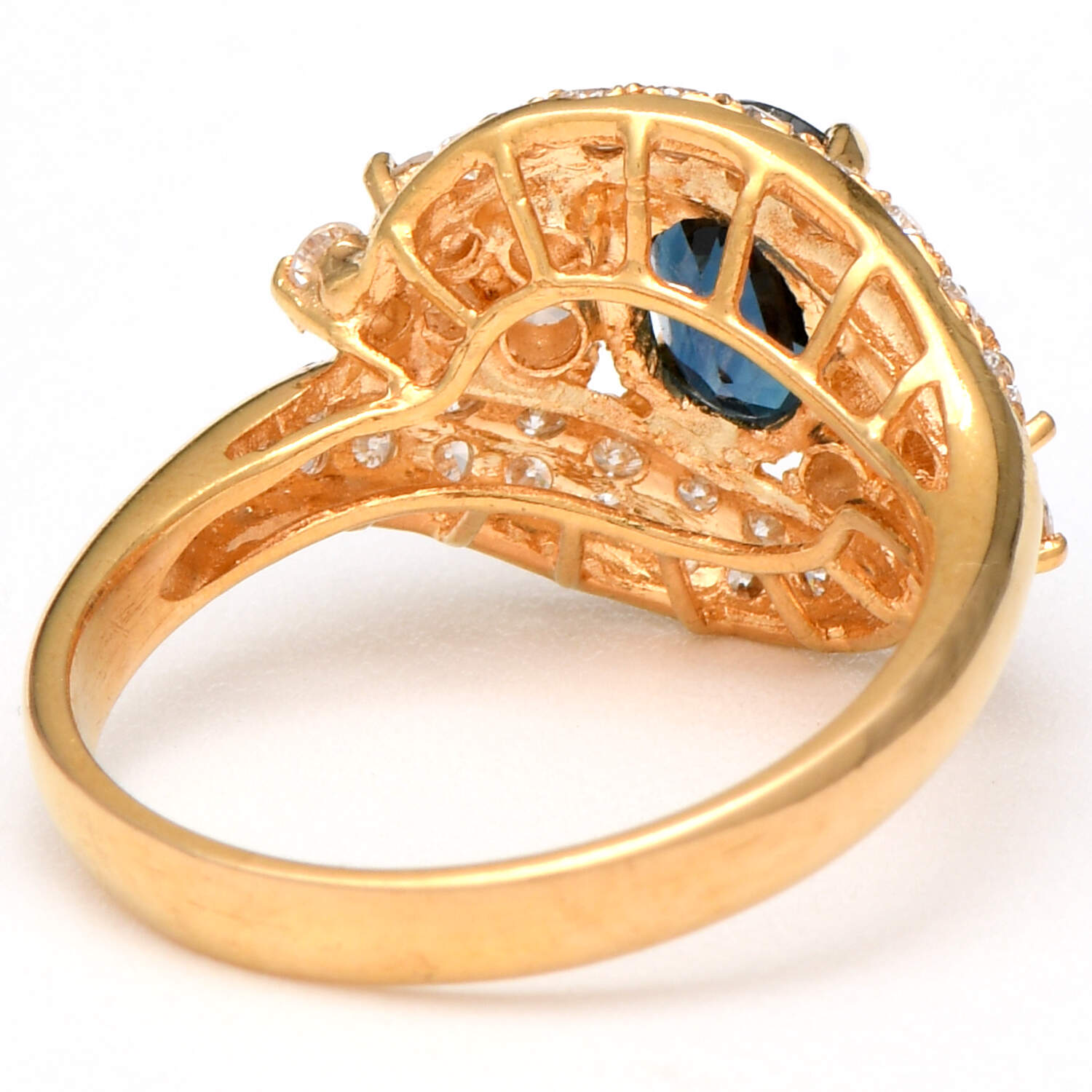 18KY Sapphire(1.10) & Diamond(0.66) Ring-2