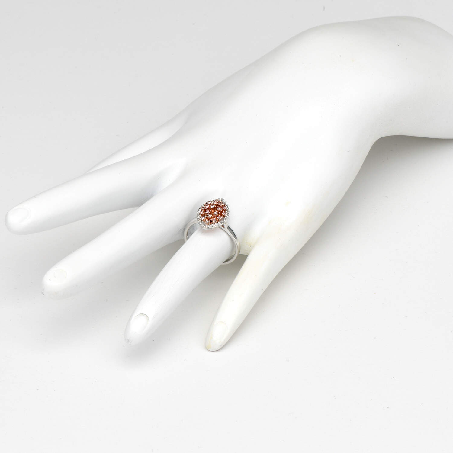 18KWR Pink & White Diamond Navette(0.30) Ring-6