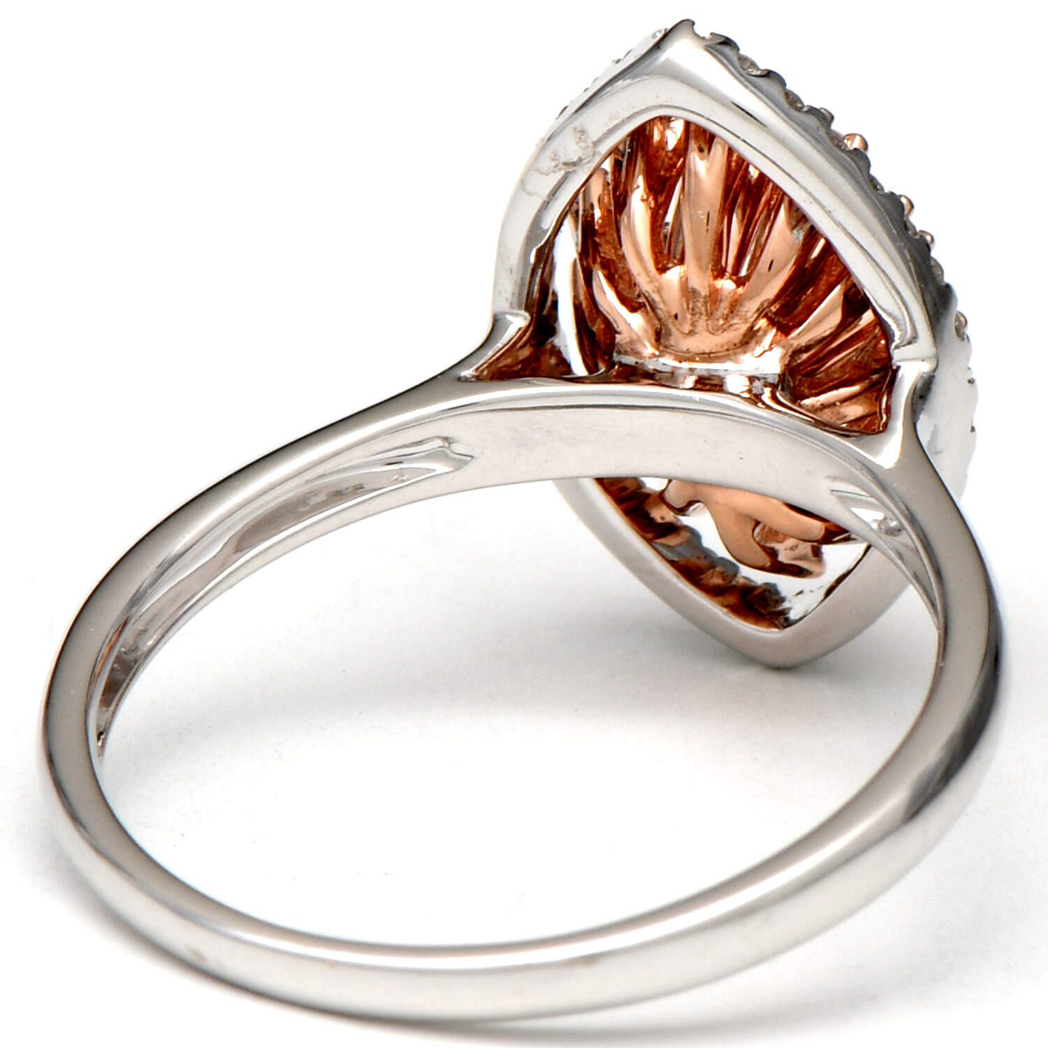 18KWR Pink & White Diamond Navette(0.30) Ring-2