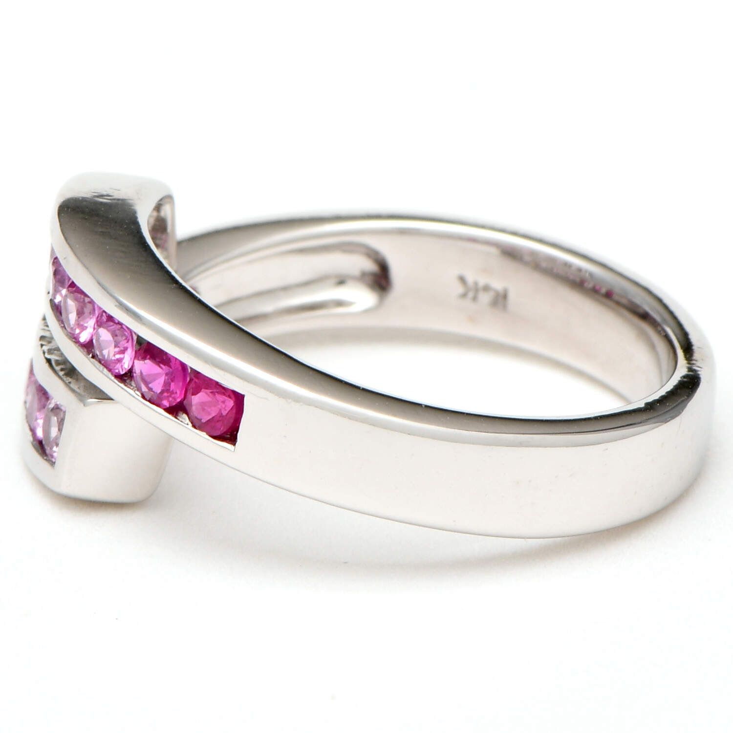 14KW Ombre Pink Sapphire(0.84) Bypass Ring-3