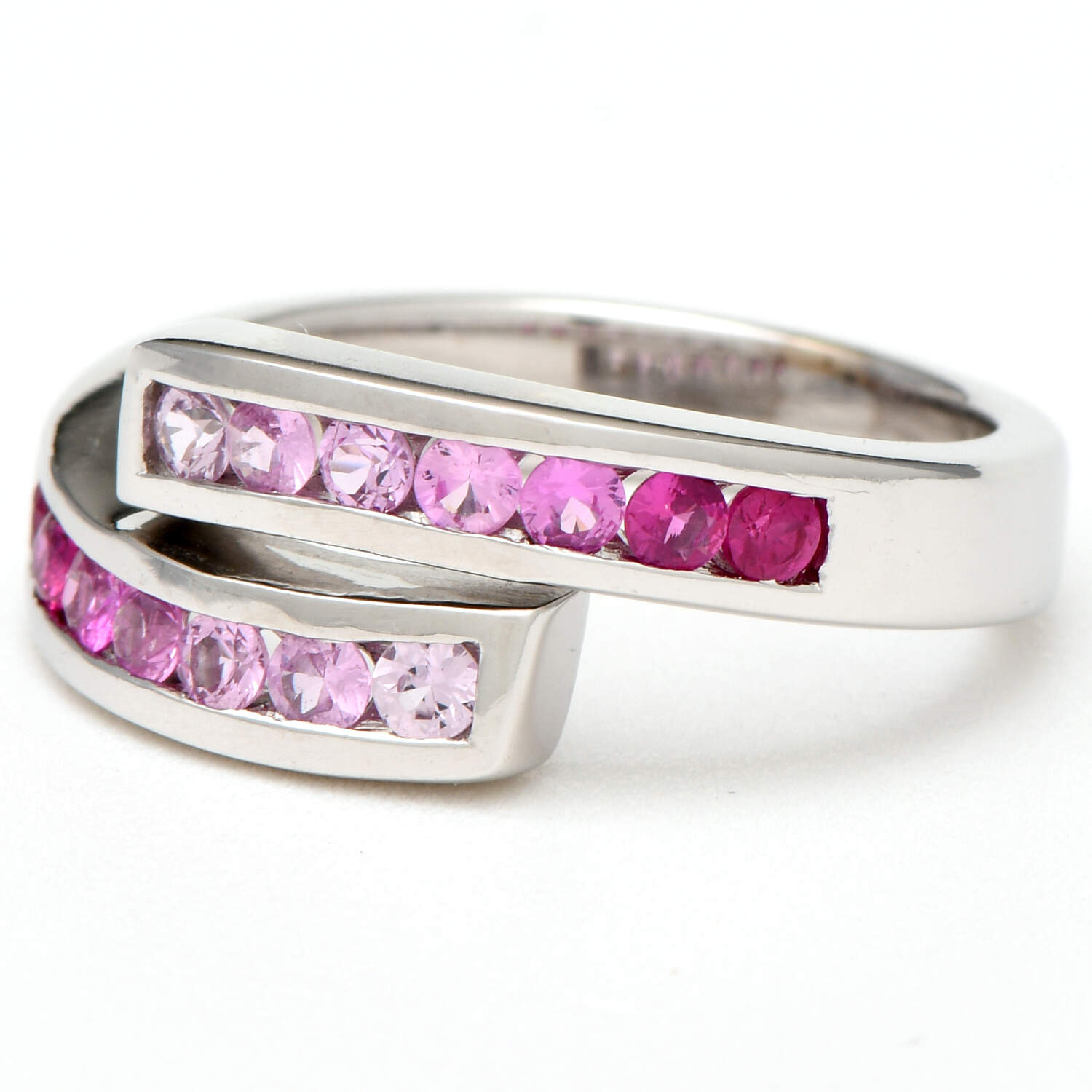 14KW Ombre Pink Sapphire(0.84) Bypass Ring-1