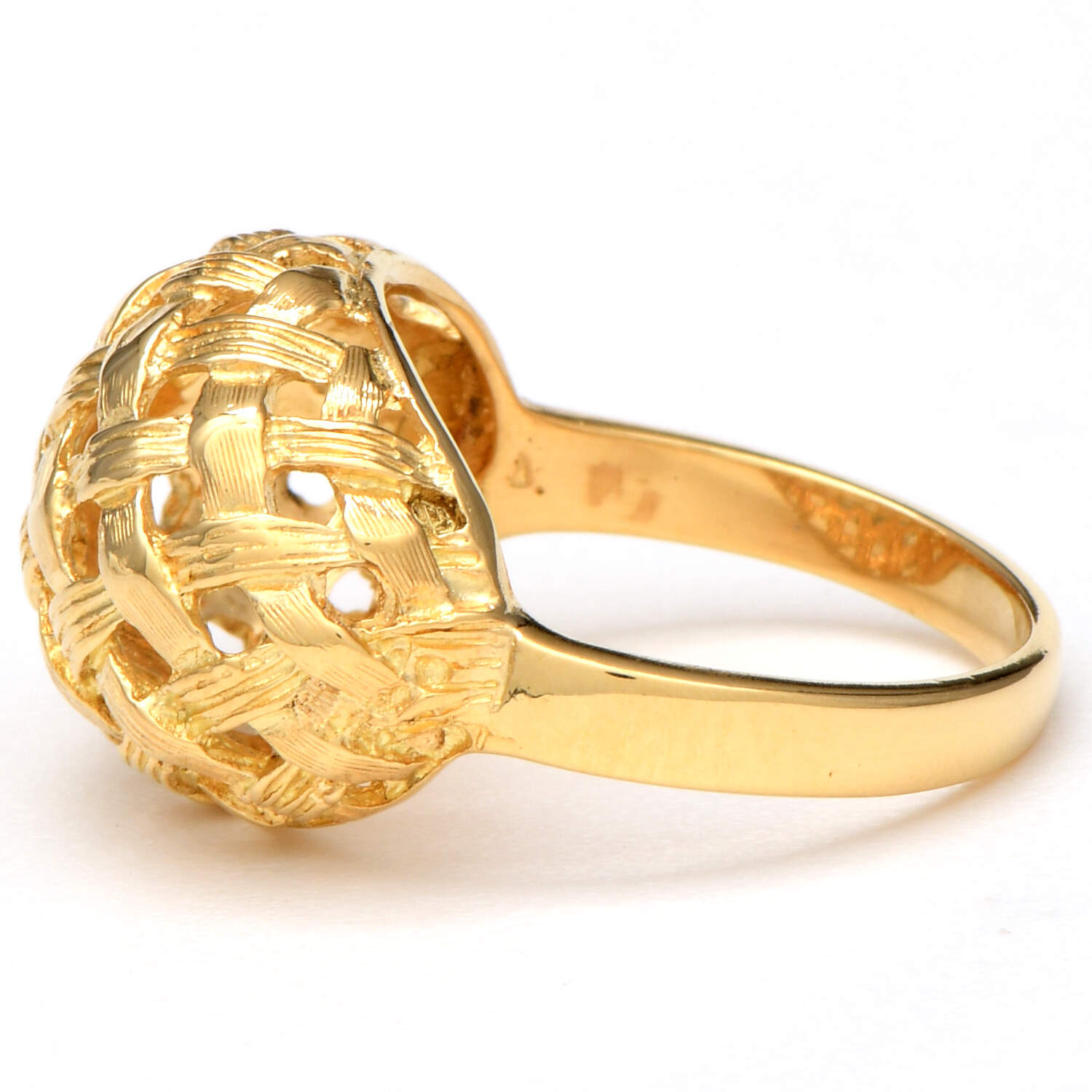 18KY Solid Woven Dome Ring-3