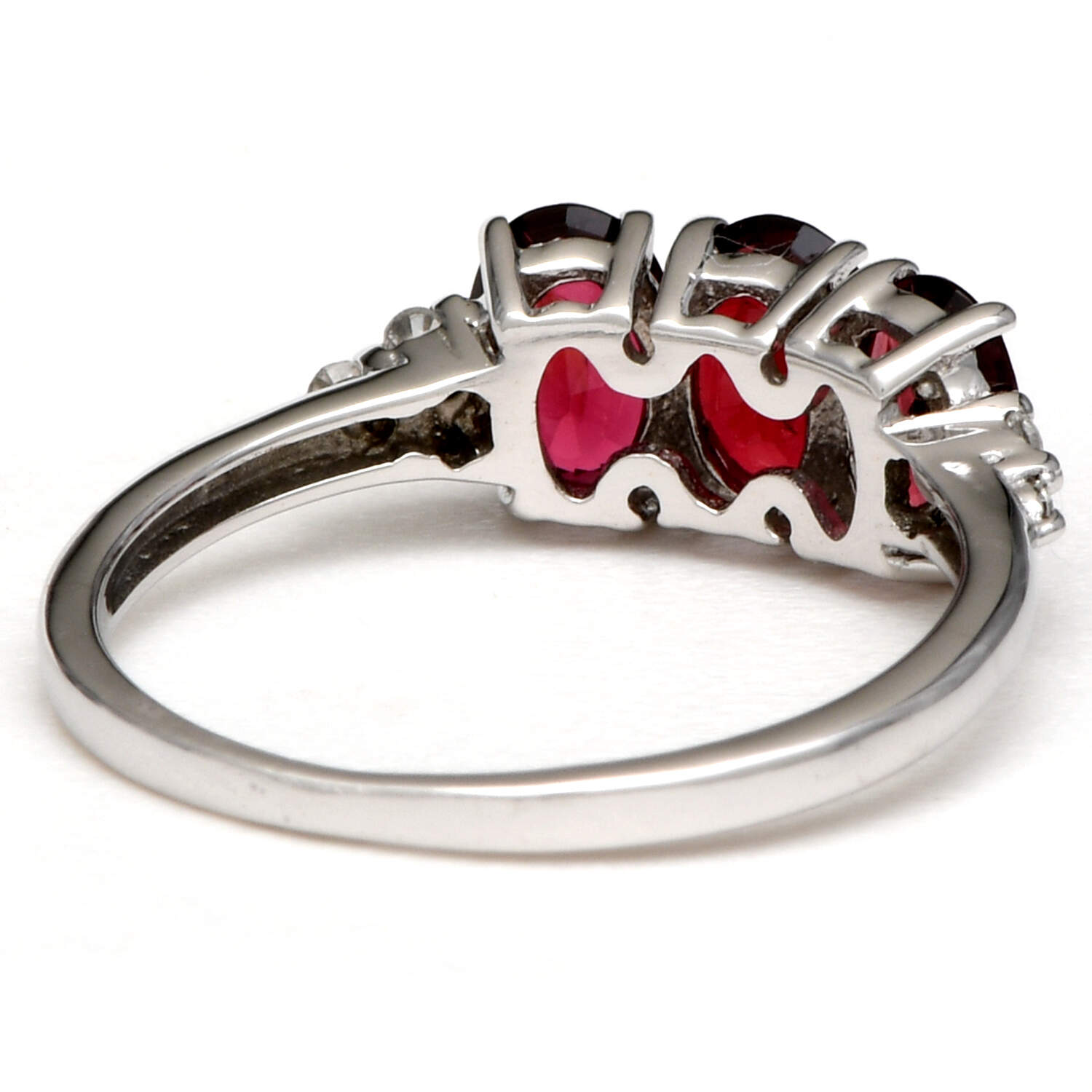 10KW Rhodolite Garnet(1.50) & White Sapphire(0.06) Ring-2