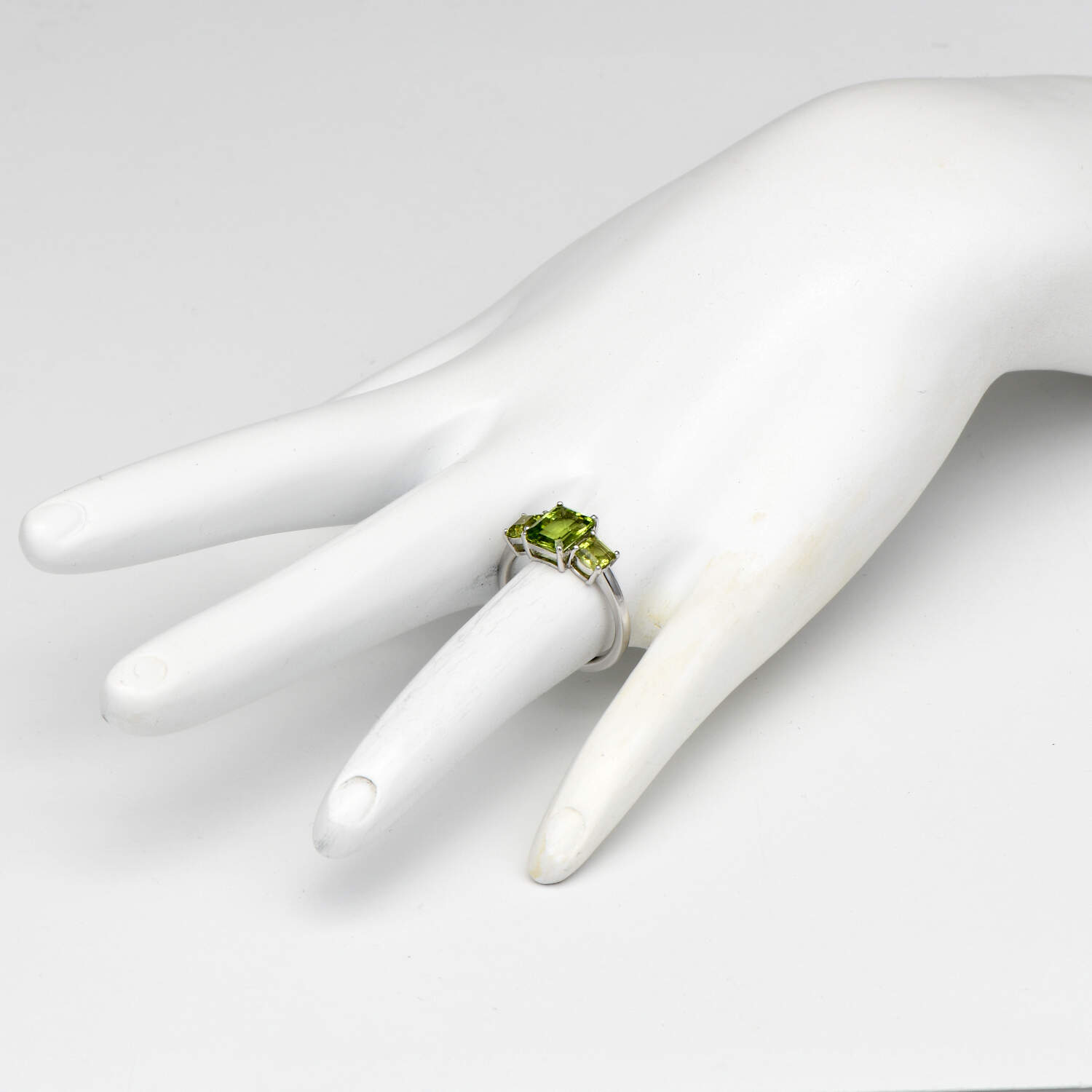 14KW Three Stone Peridot(2.80) Ring-6