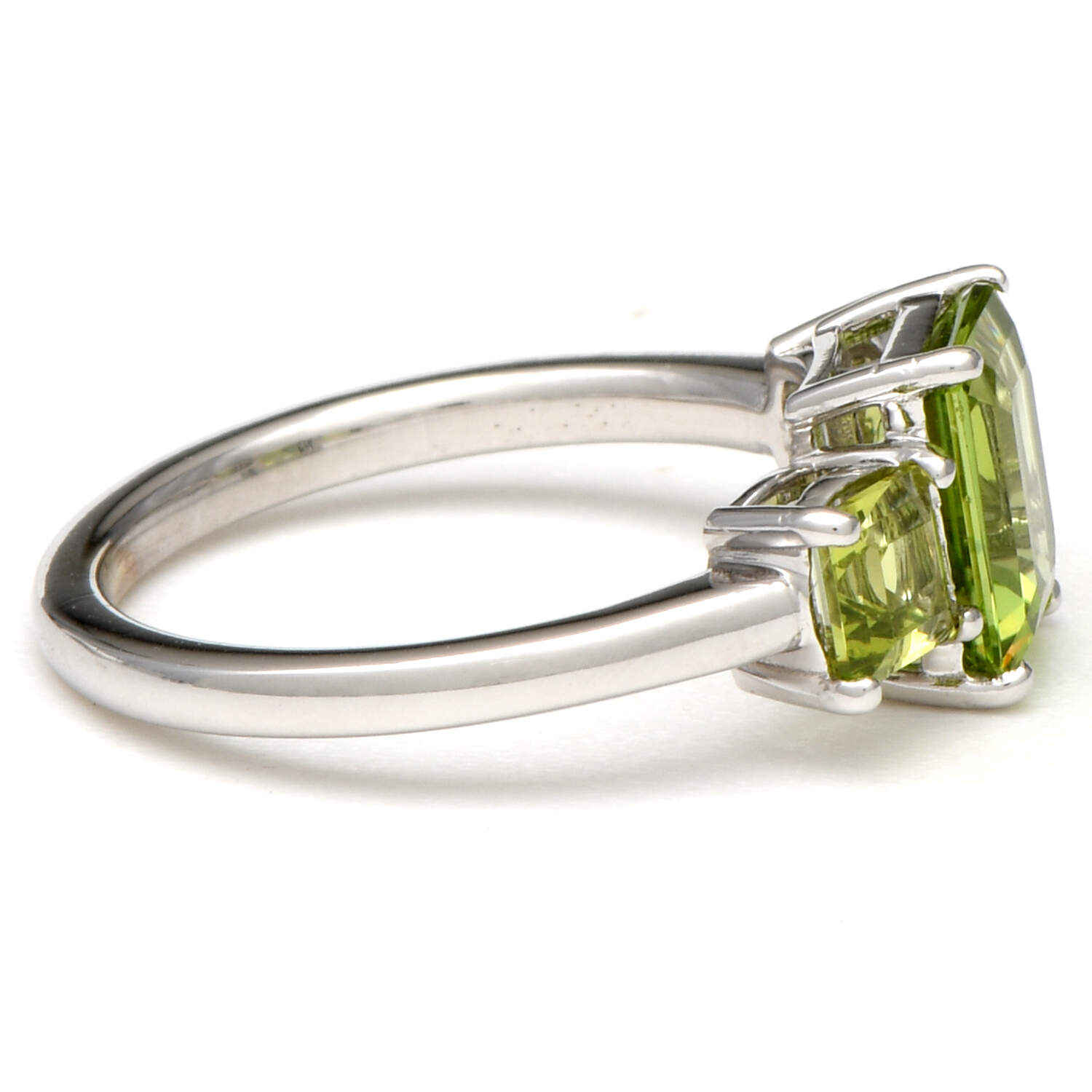 14KW Three Stone Peridot(2.80) Ring-4