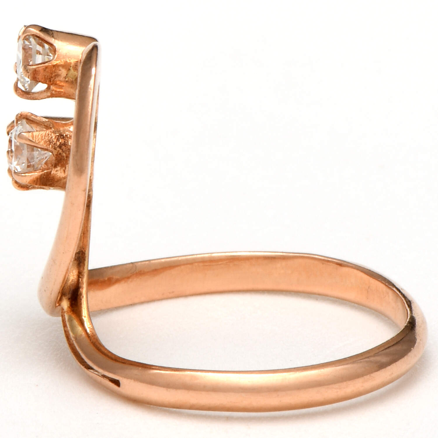 14KR Three Stone Diamond(0.45) Loop Ring-3