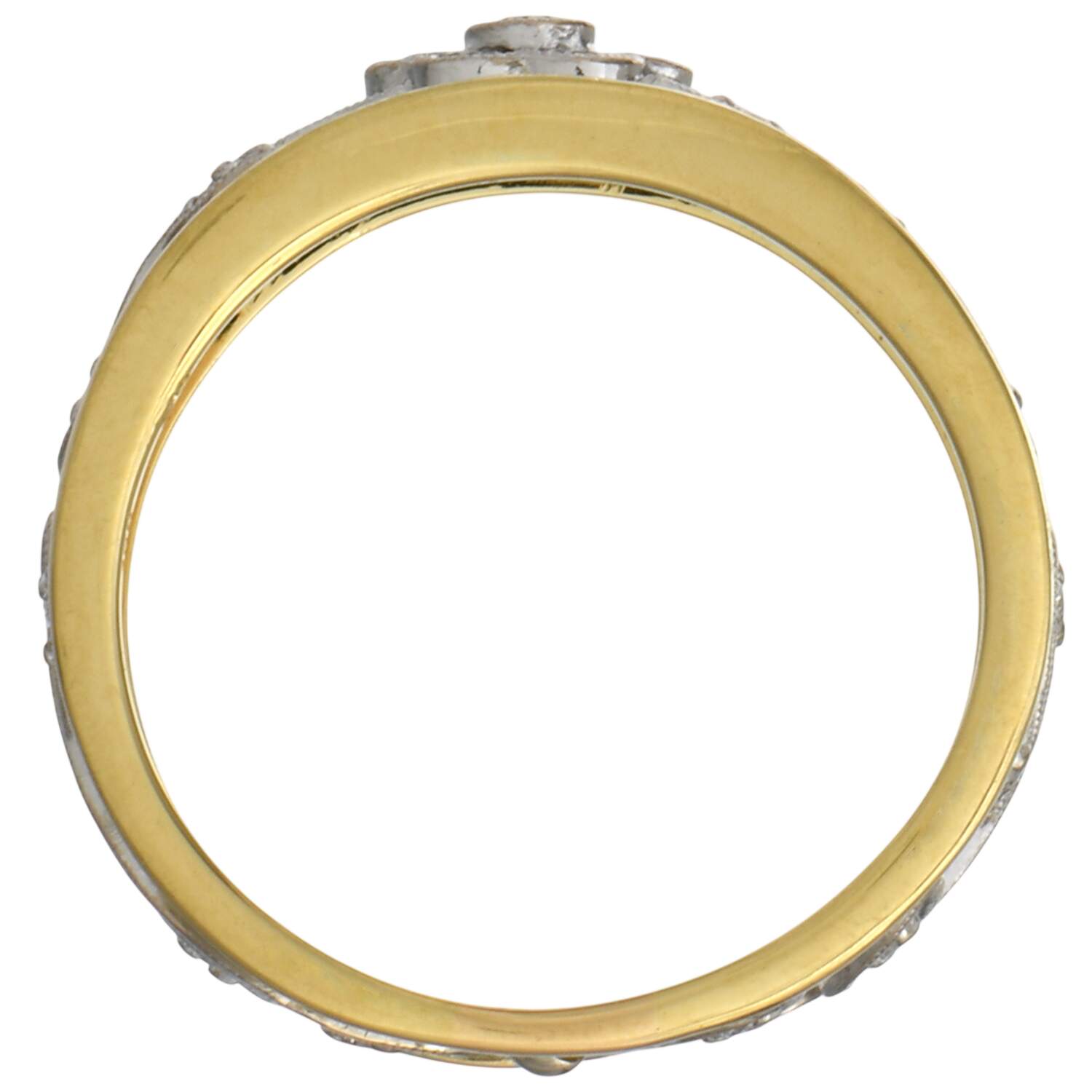 18KYW Floral Diamond(0.33) Floral Band Ring-5