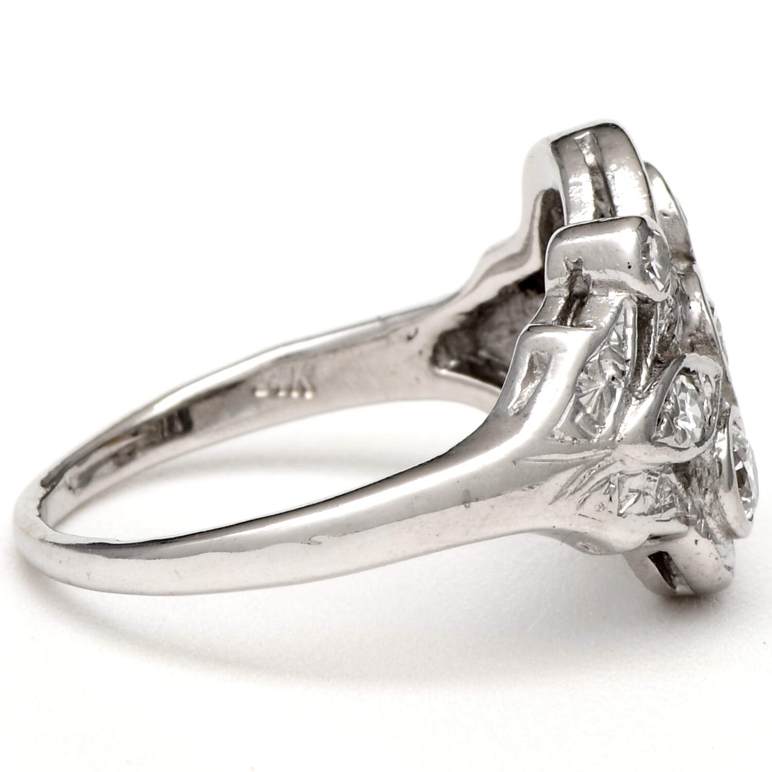 14KW Edwardian Diamond(0.54) Cluster Ring-4