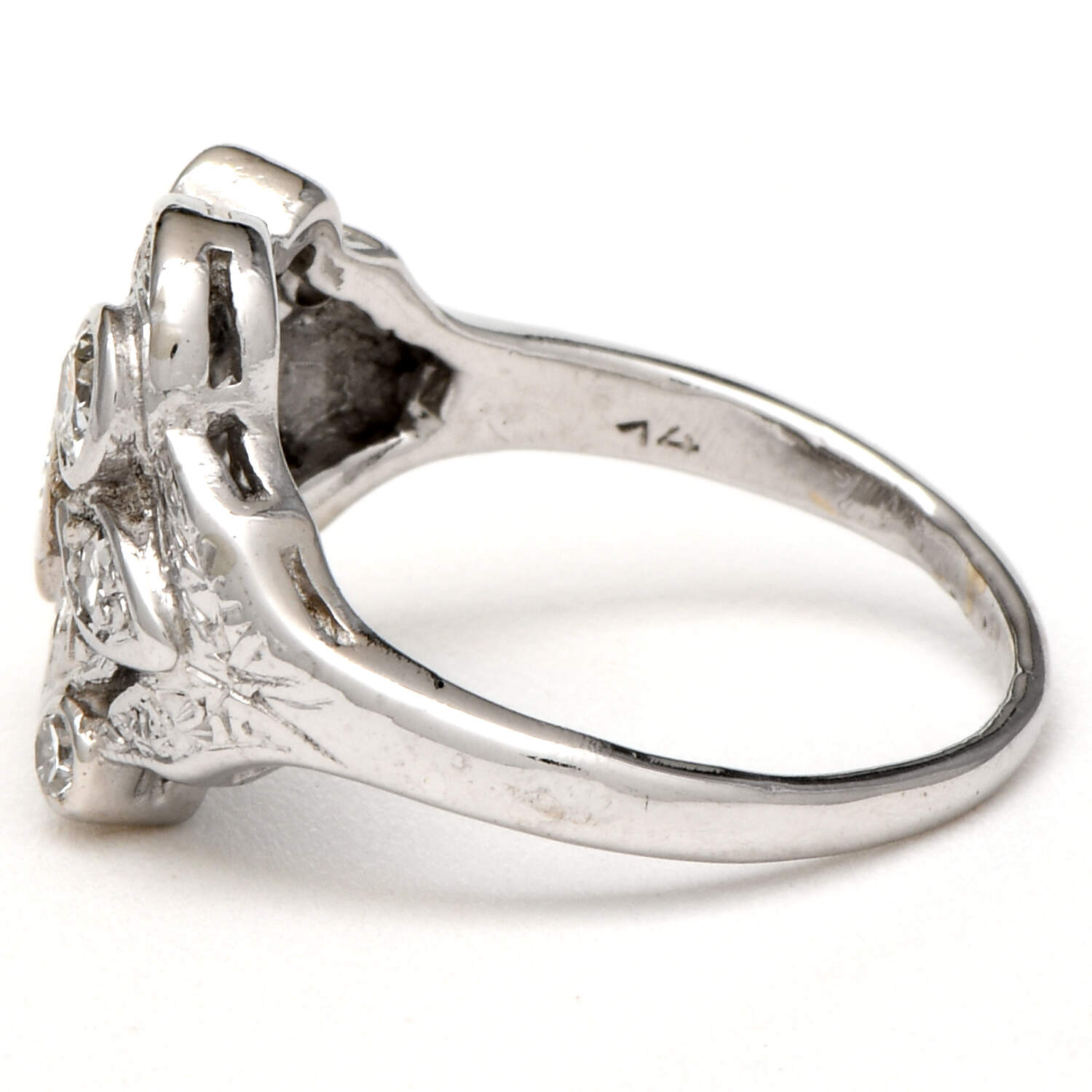 14KW Edwardian Diamond(0.54) Cluster Ring-3