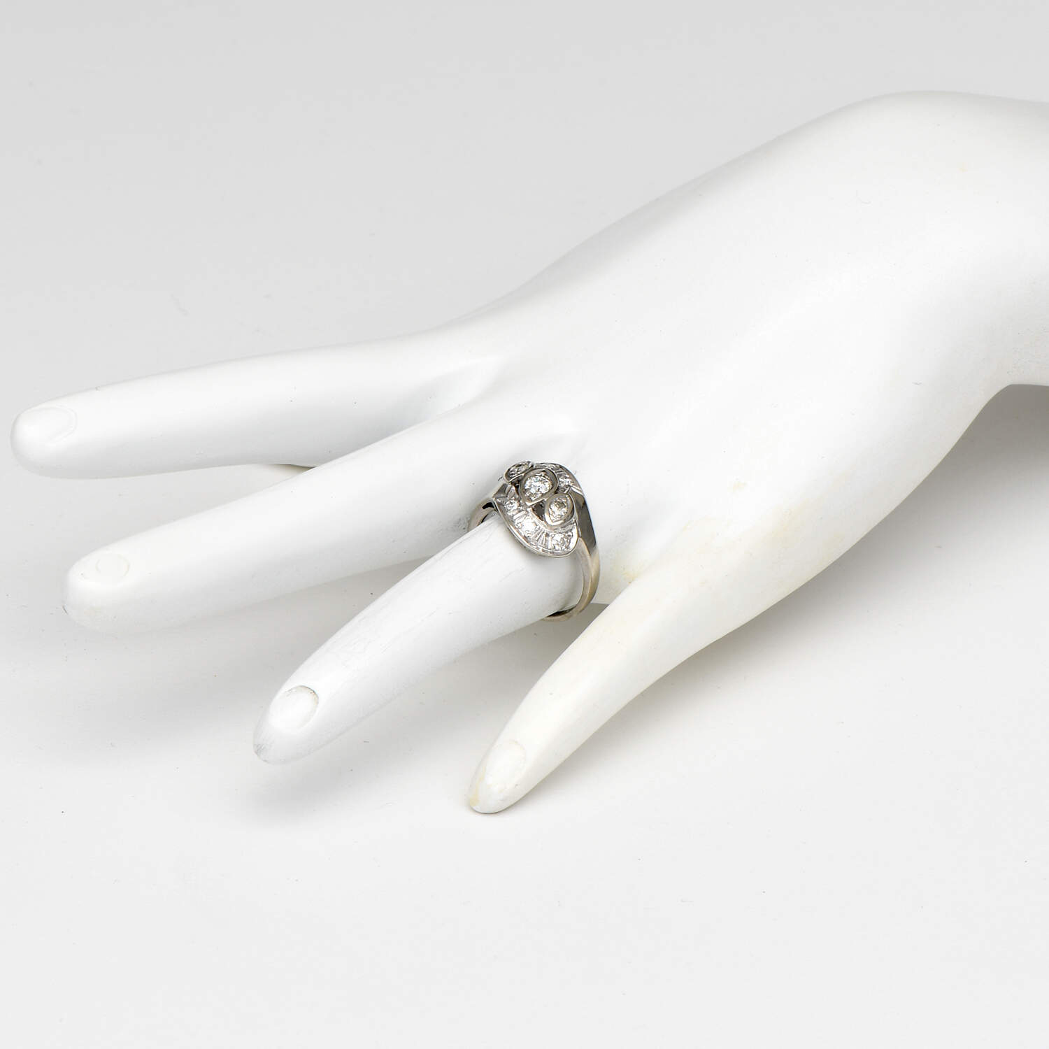 14KW Art Deco Diamond(0.51) Ring-6