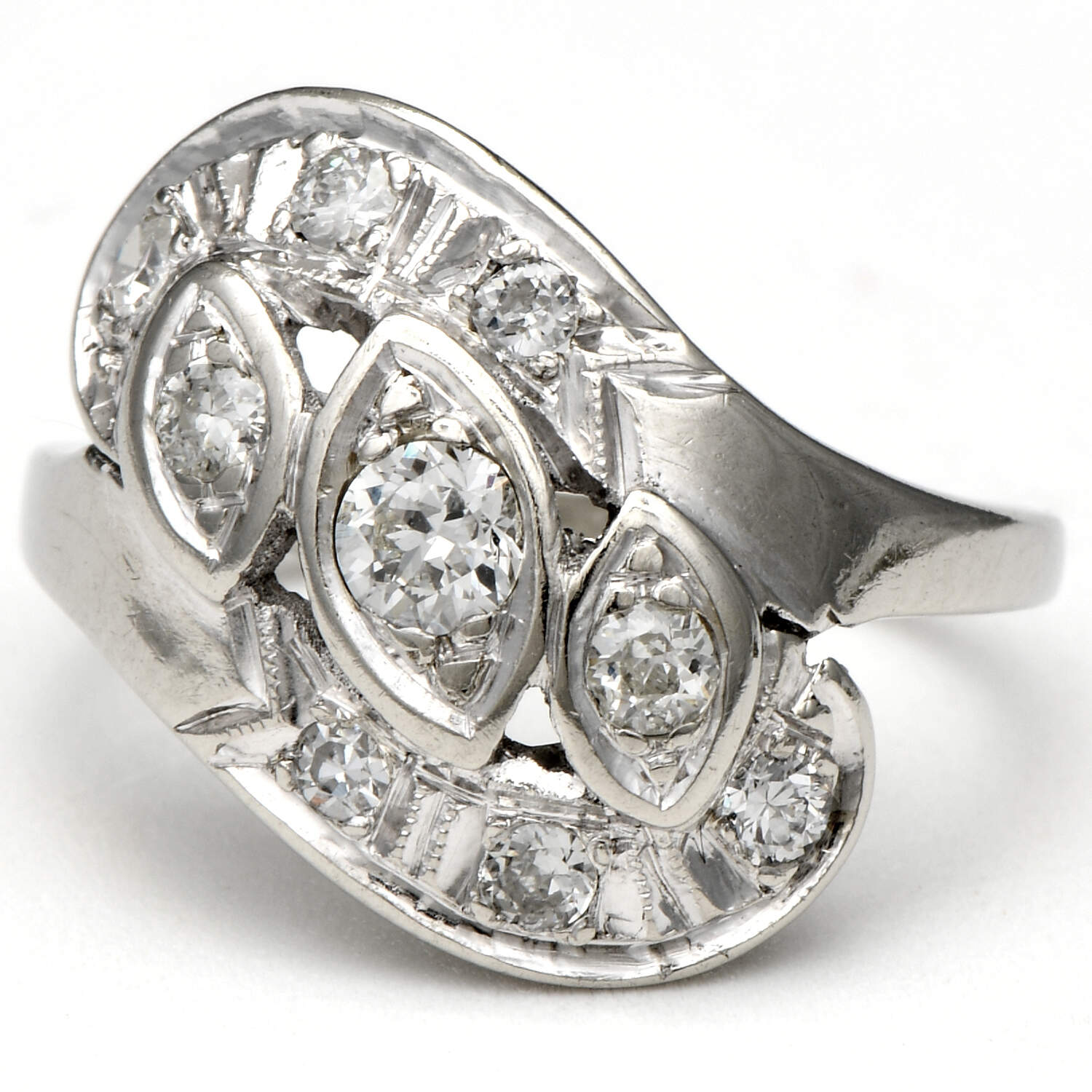 14KW Art Deco Diamond(0.51) Ring-1