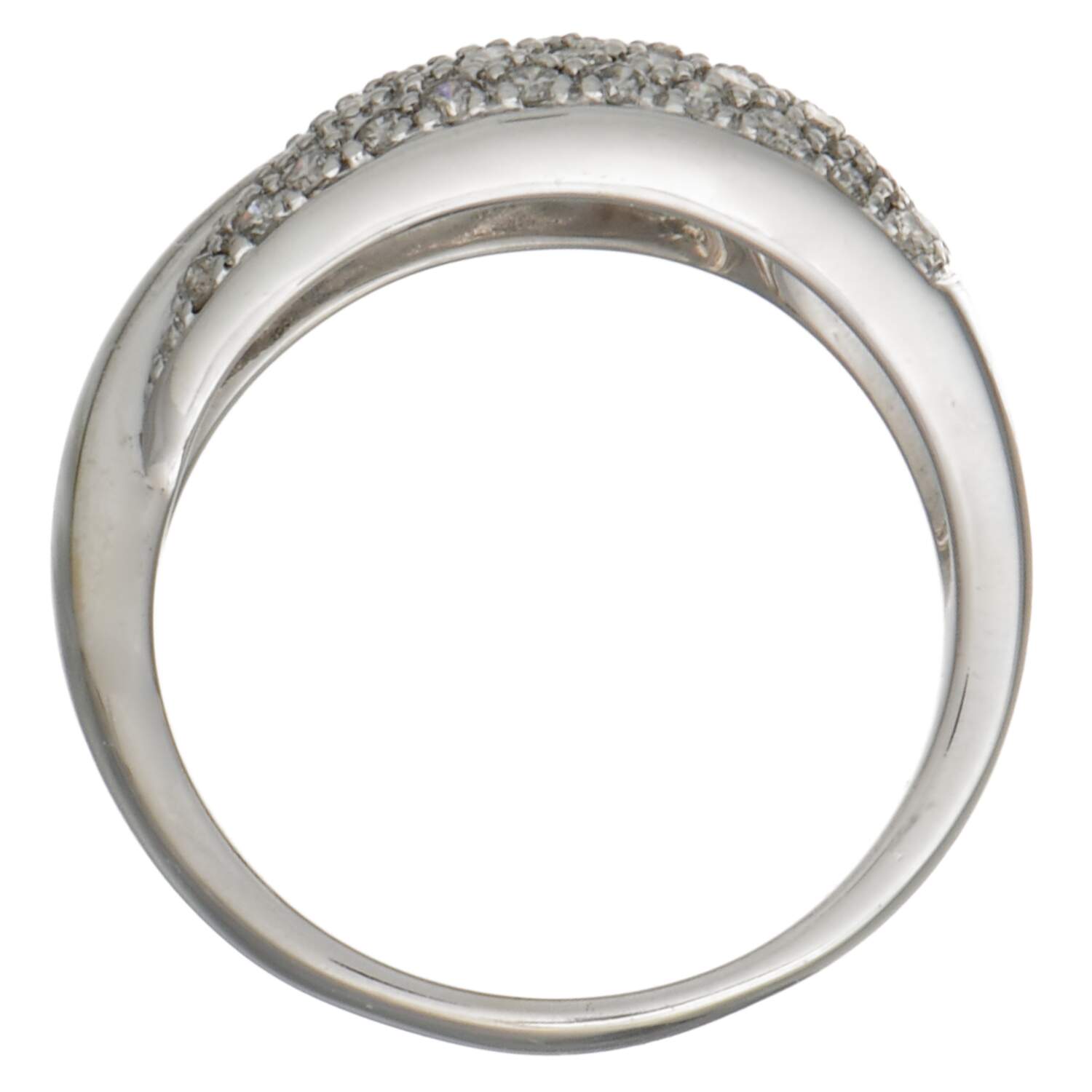 14KW Diamond(0.40) Pave Crossover Band Ring-5
