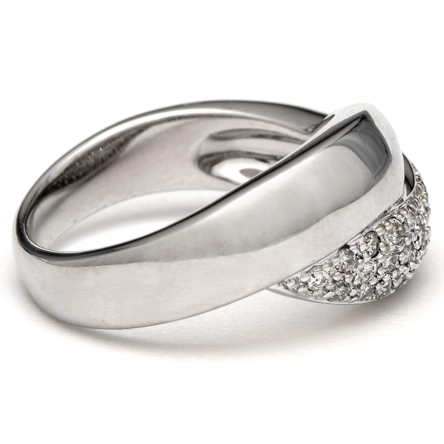 14KW Diamond(0.40) Pave Crossover Band Ring-4