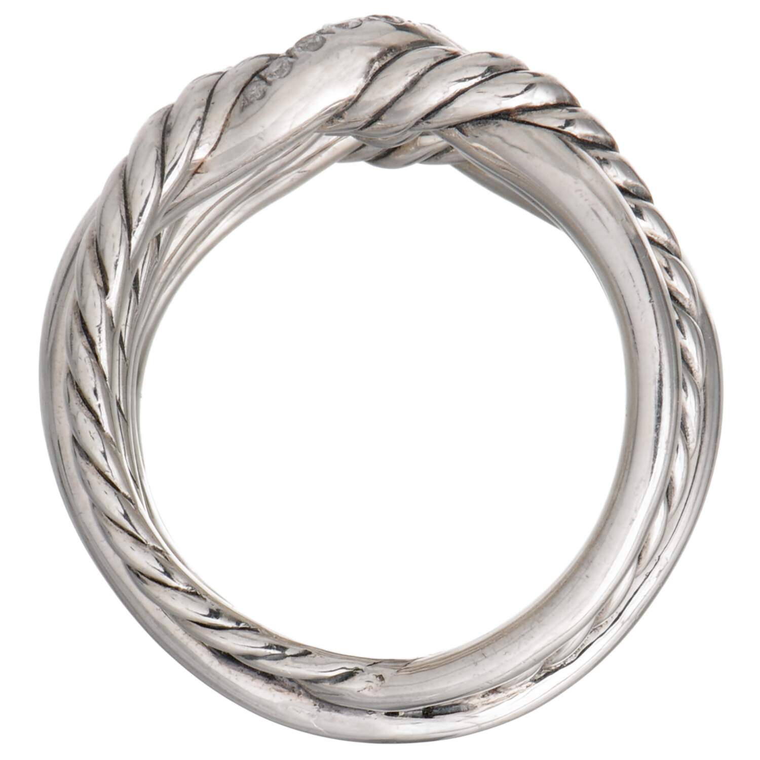Sterling Silver David Yurman Continuance & Diamond (.20)  Ring-5