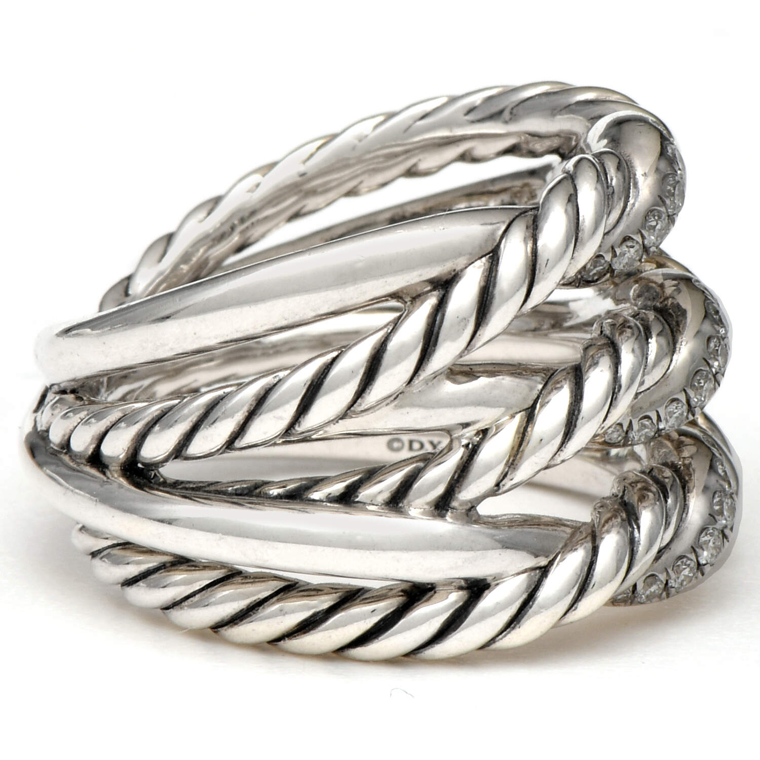Sterling Silver David Yurman Continuance & Diamond (.20)  Ring-4