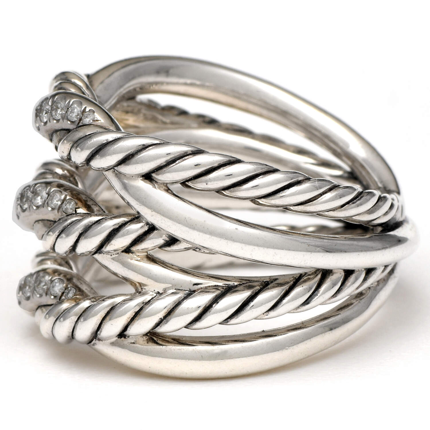 Sterling Silver David Yurman Continuance & Diamond (.20)  Ring-3