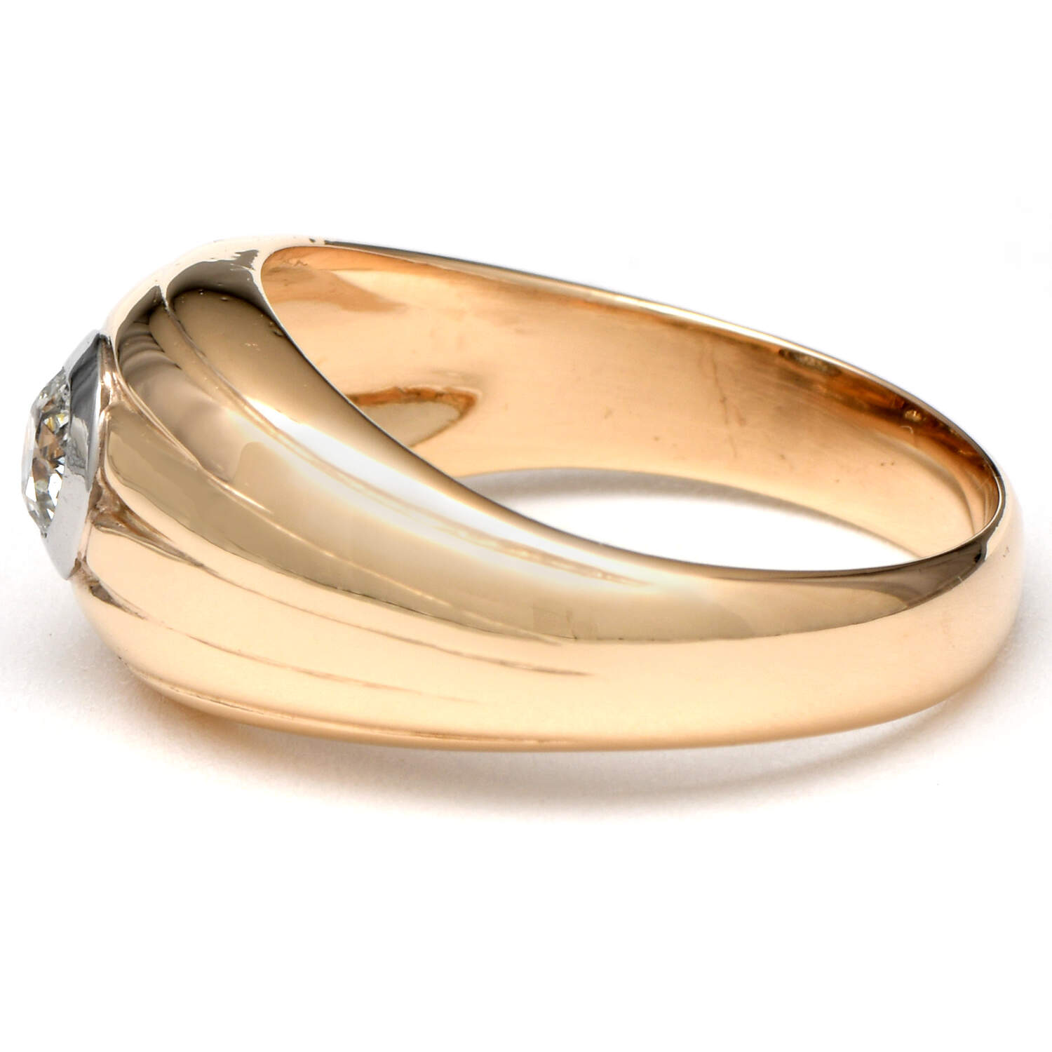 14KYW Diamond(0.40) Bezel Ring-3