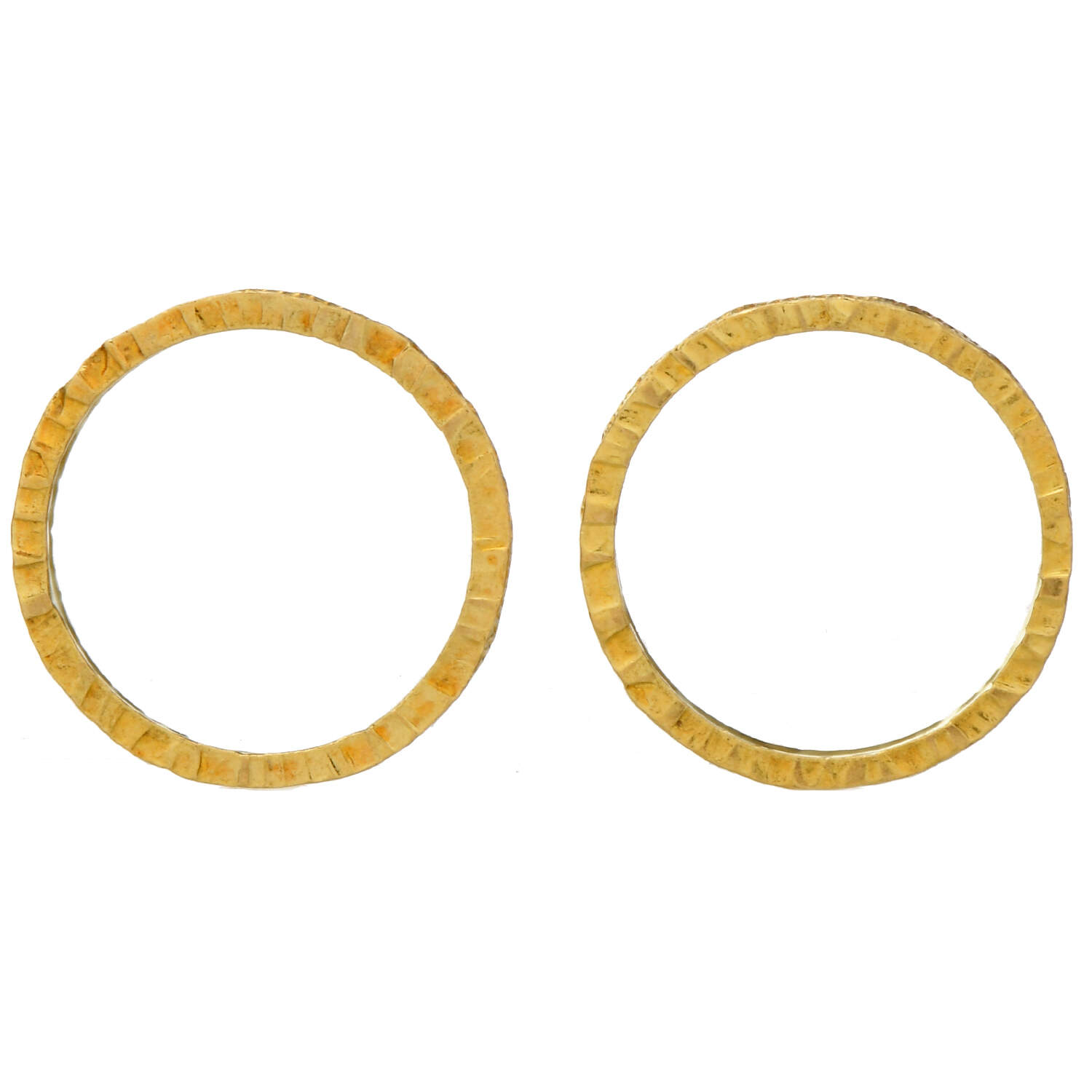 18KY Two Stackable Textured 2.5 mm Wide Band Ring-3