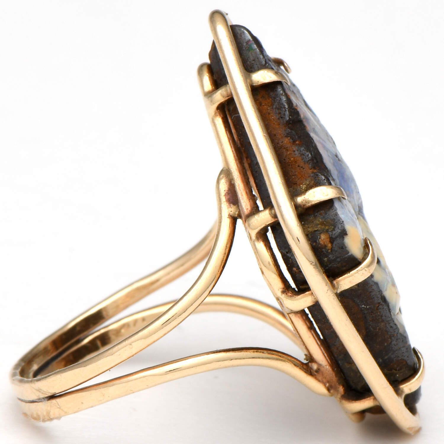 14KY Boulder Opal Matrix  (22.0) Statement Ring-4