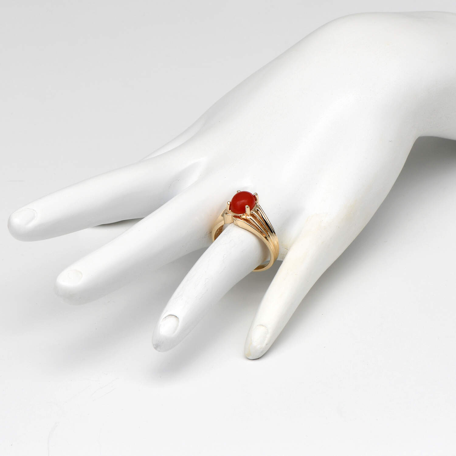 14KY Natural Red Coral(1.55) Ring-6