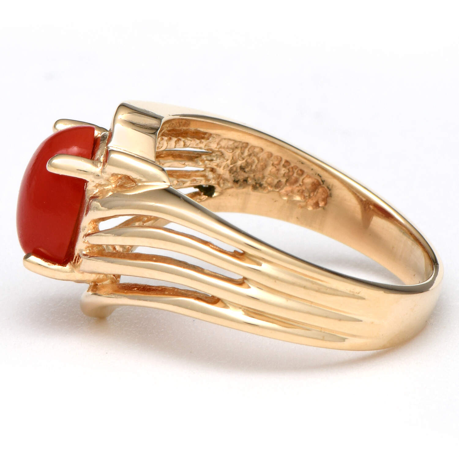 14KY Natural Red Coral(1.55) Ring-3