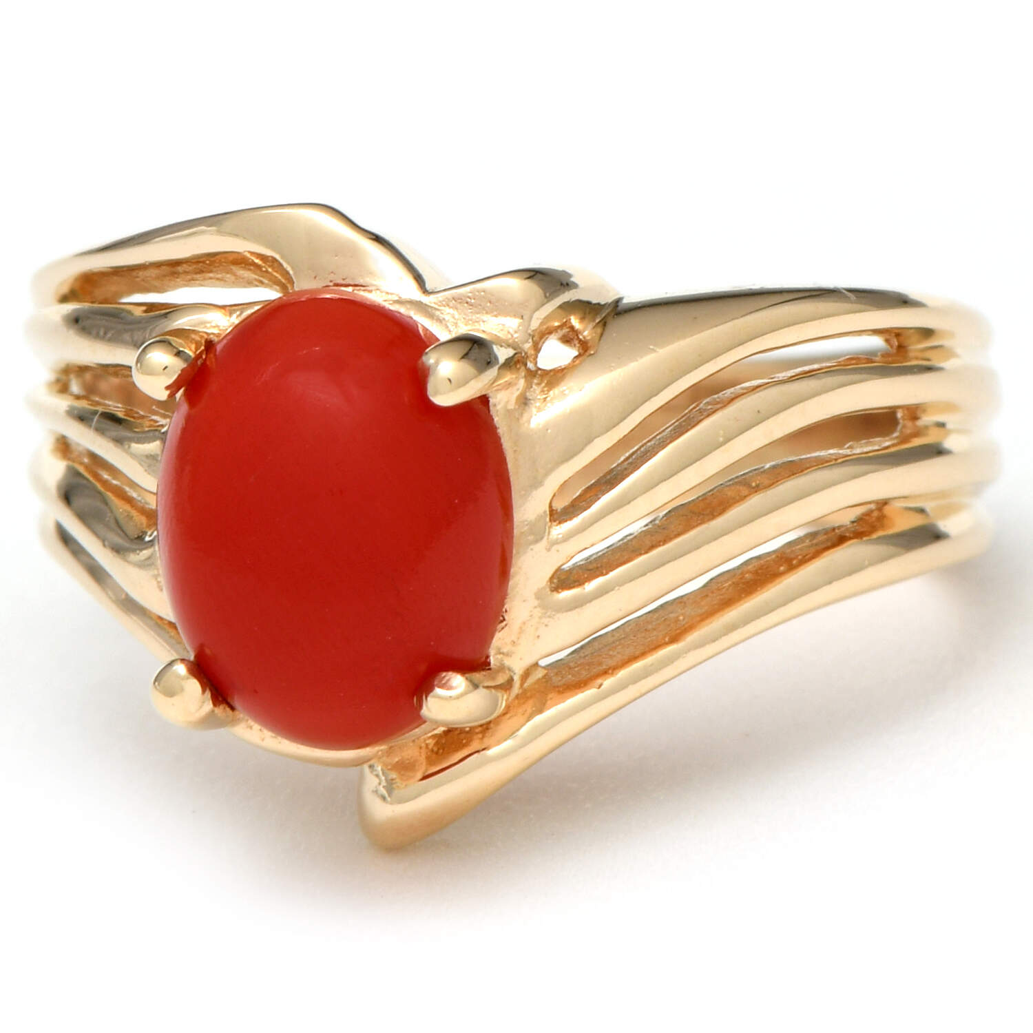 14KY Natural Red Coral(1.55) Ring-1