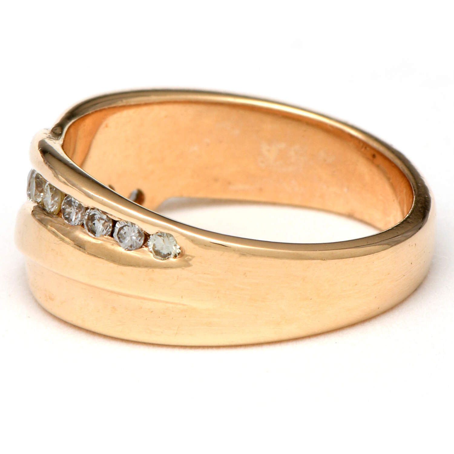 14KY Diamond(0.25) Curve Channel Band Ring-3