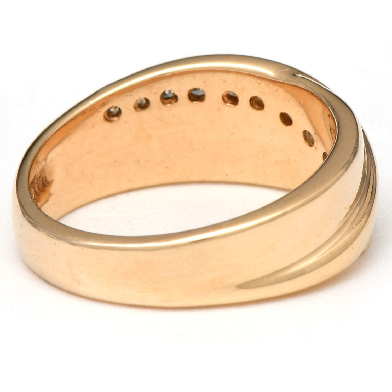 14KY Diamond(0.25) Curve Channel Band Ring-2