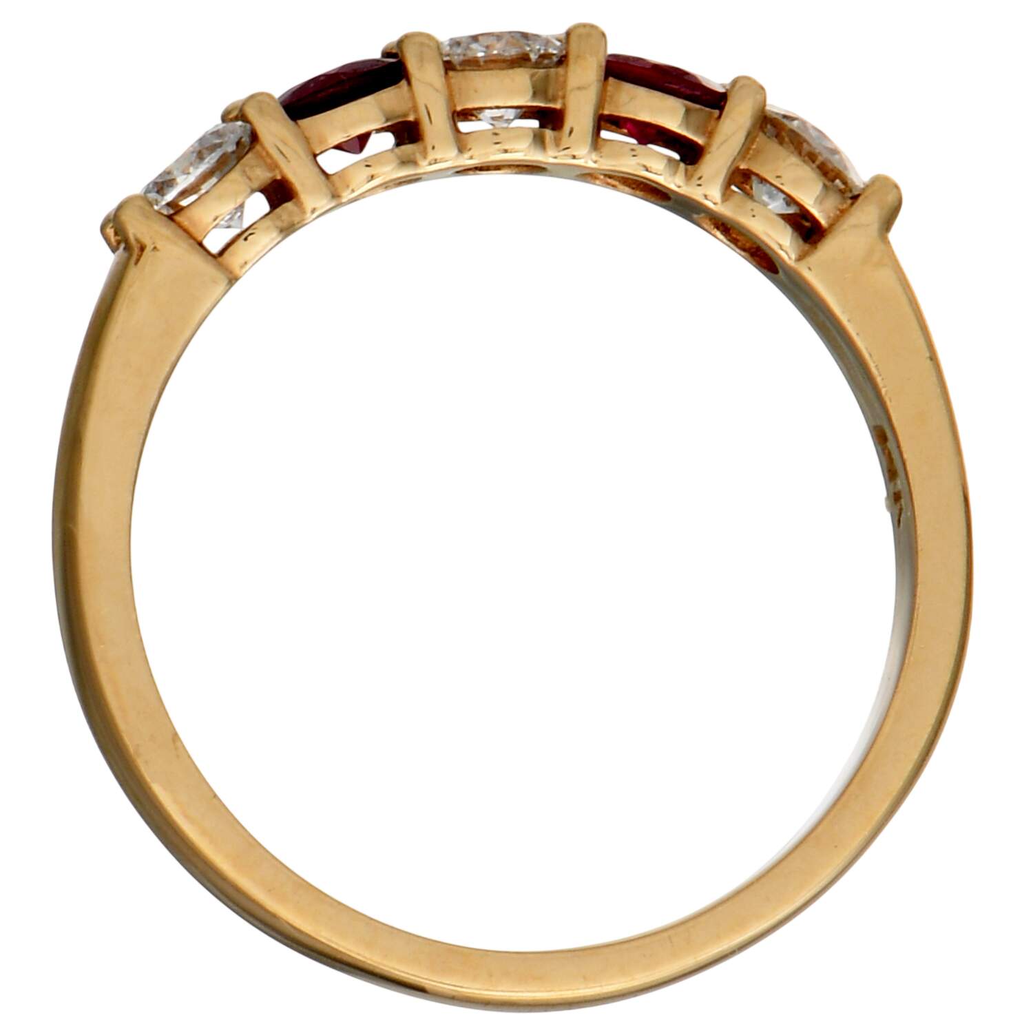 14KY Diamond(0.56) & Ruby(0.36) Band Ring-5